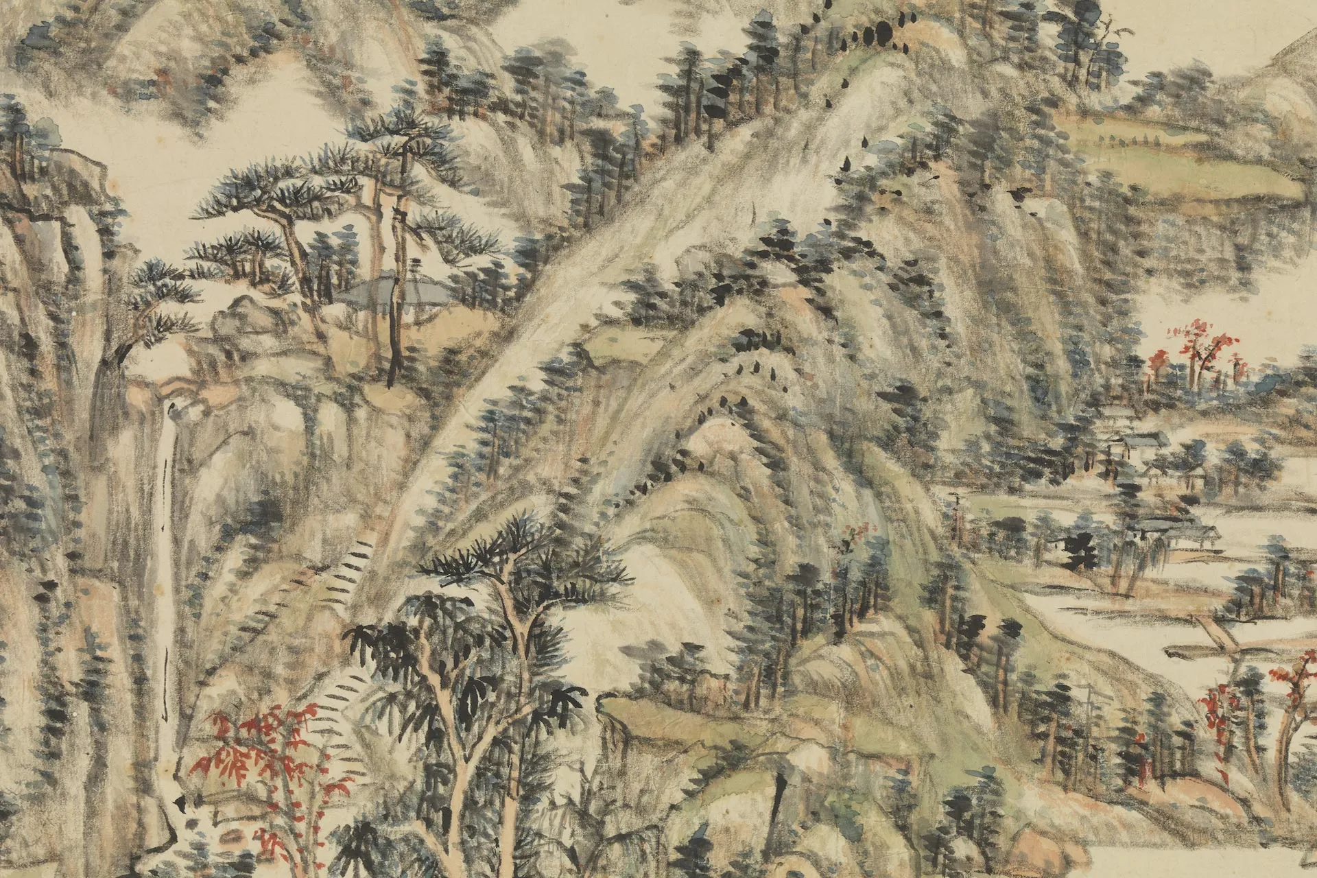 王原祁山水画《仿黄公望秋山图》 (2)