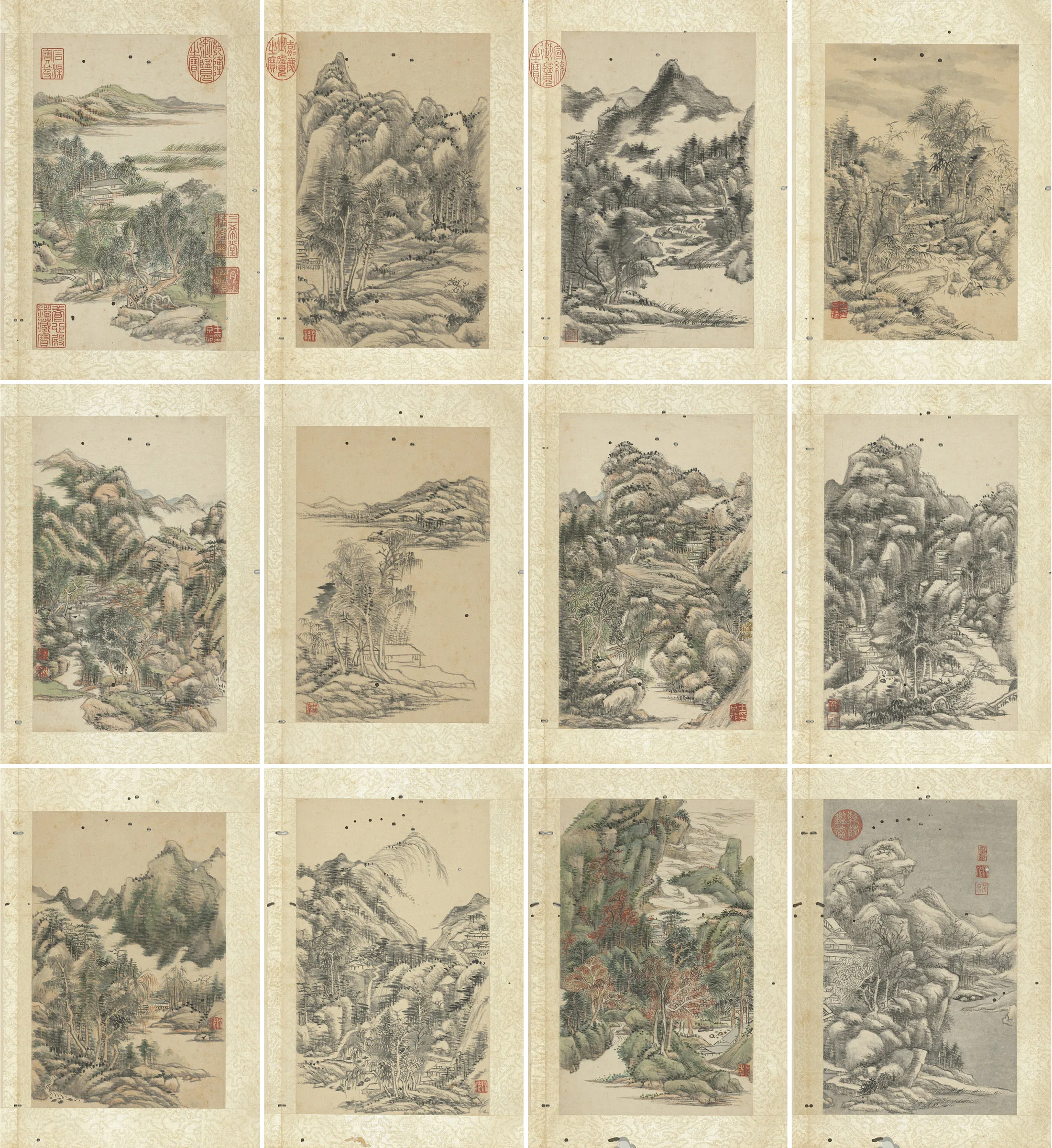 清王原祁画山水册(12页)
