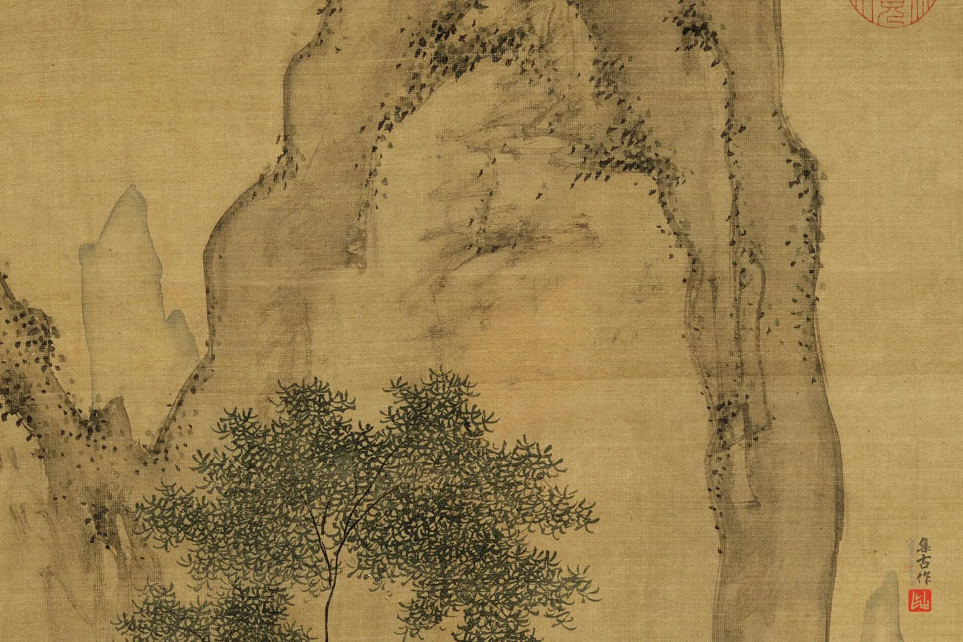 周臣《画闲看儿童捉柳花句意图》局部 (4)