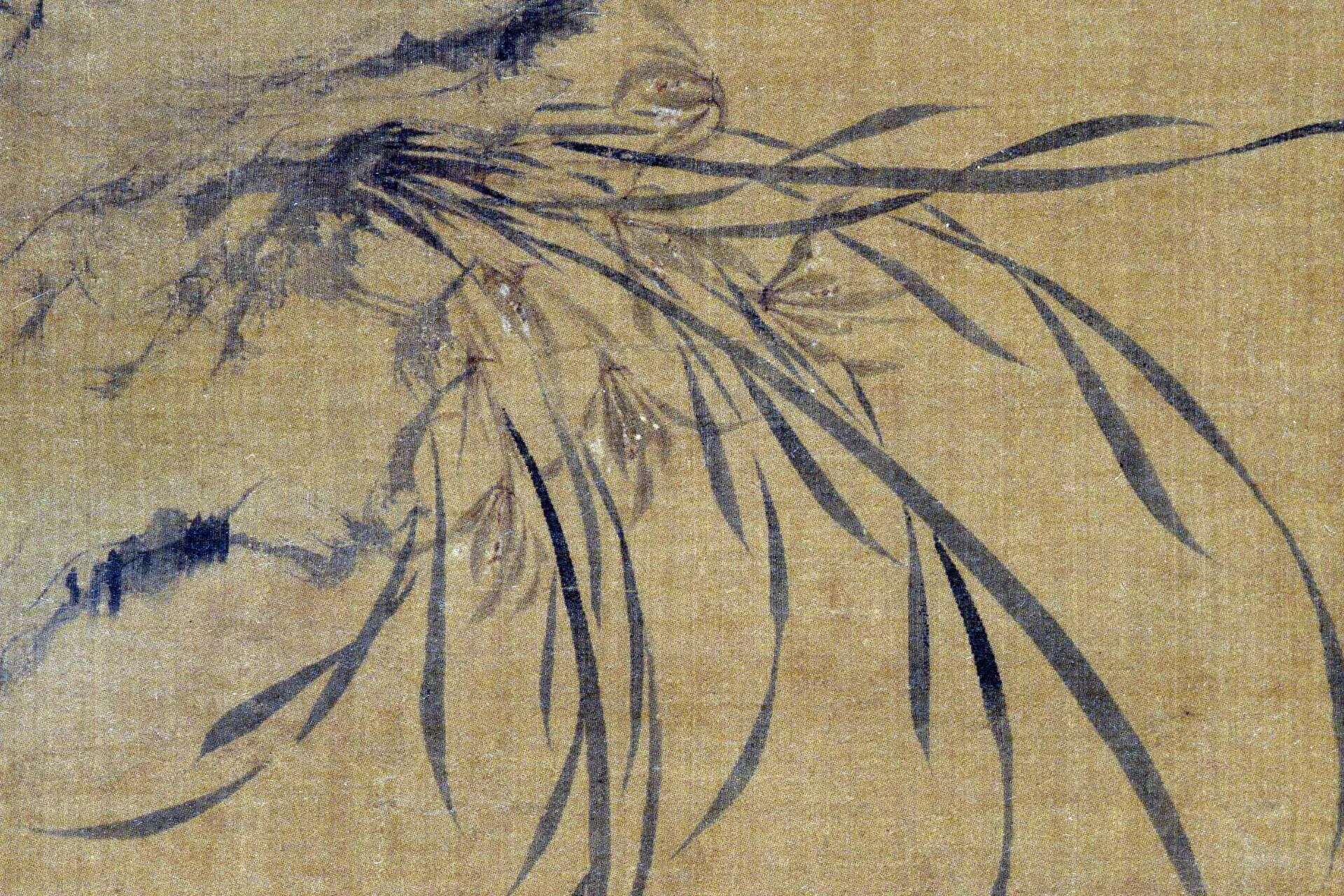 释明雪窗(释普明)《兰竹图四联屏》局部 (2)
