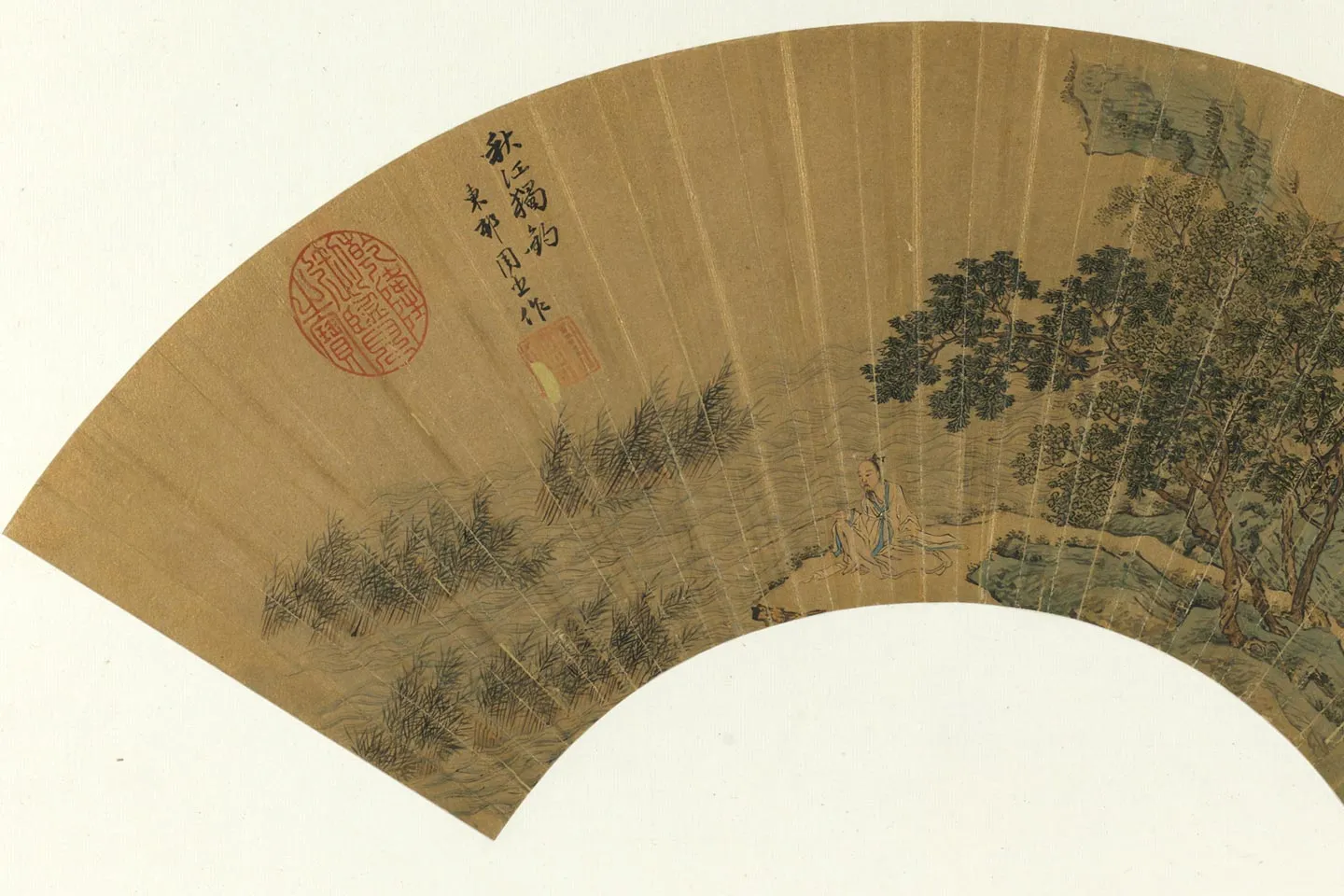 周臣山水画折扇扇面画局部 (1)