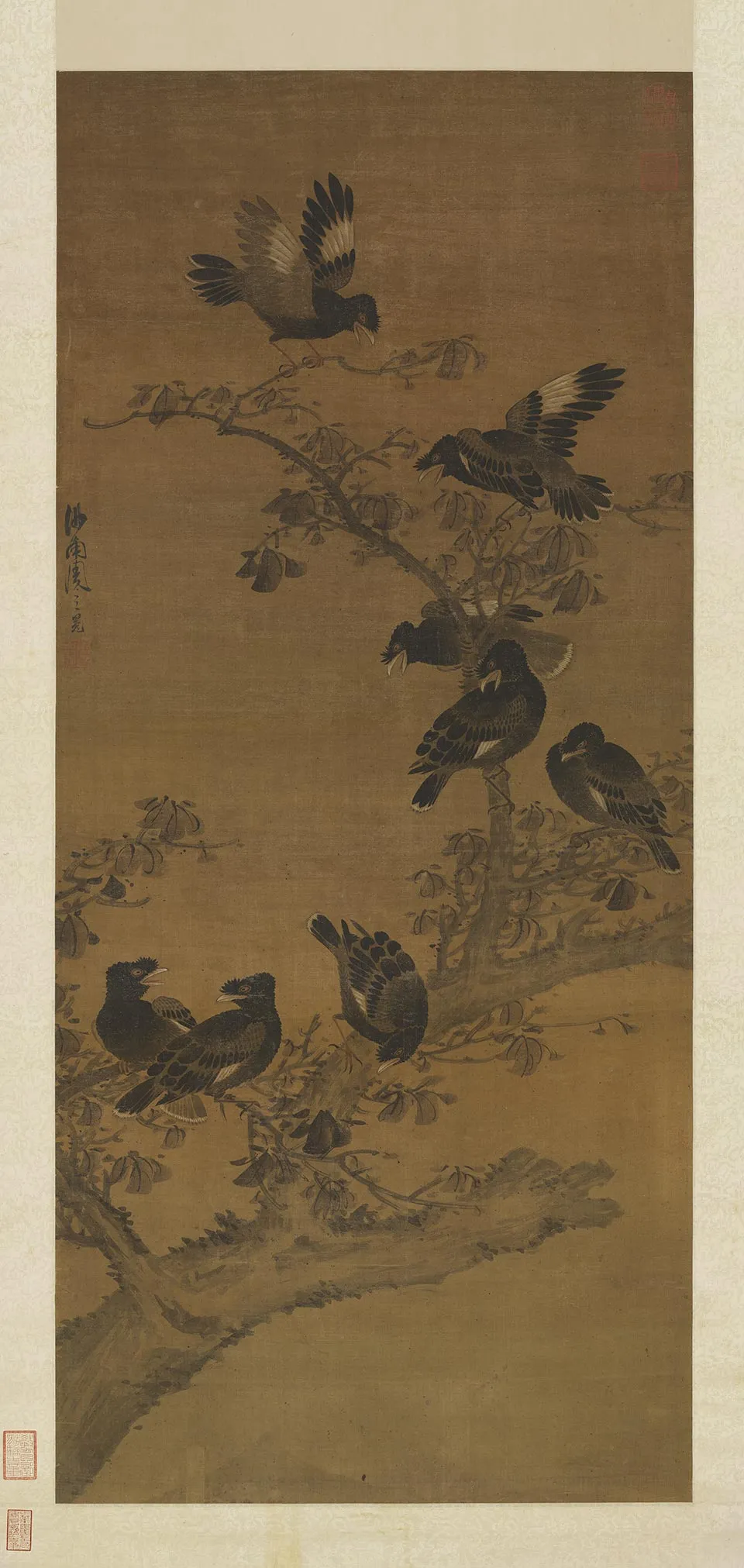 周之冕《画八百长春图》轴