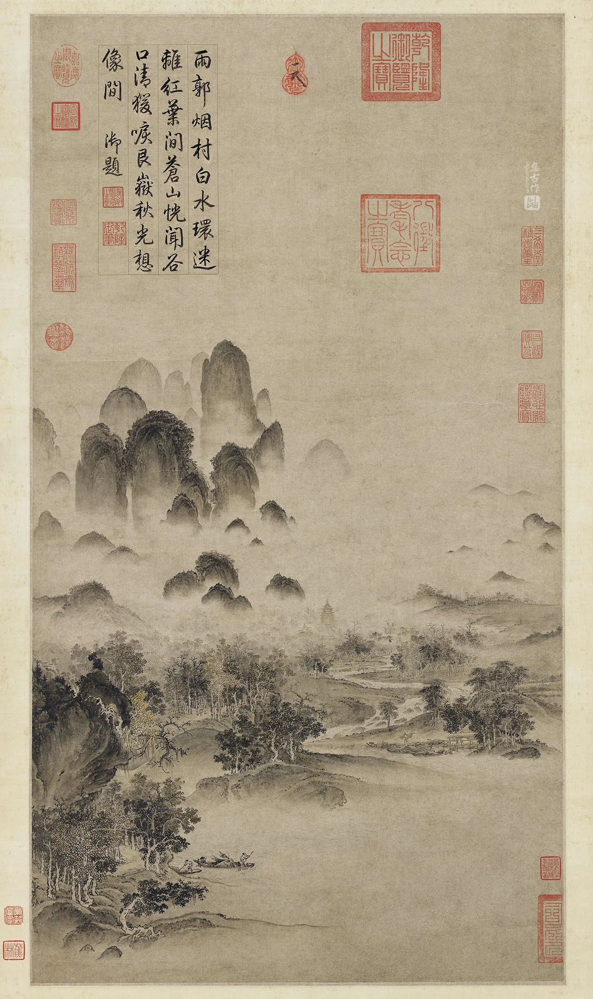 宋徽宗赵佶《溪山秋色图》轴