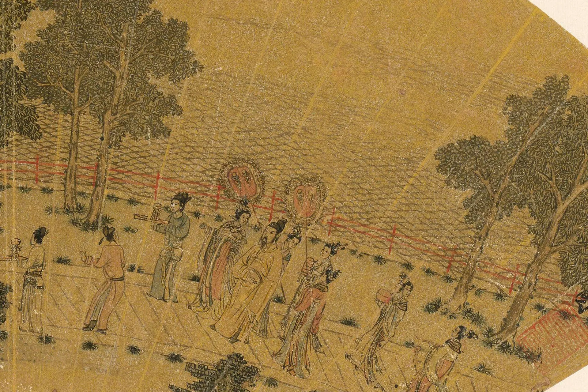 周臣山水人物扇面画高清图局部 (6)