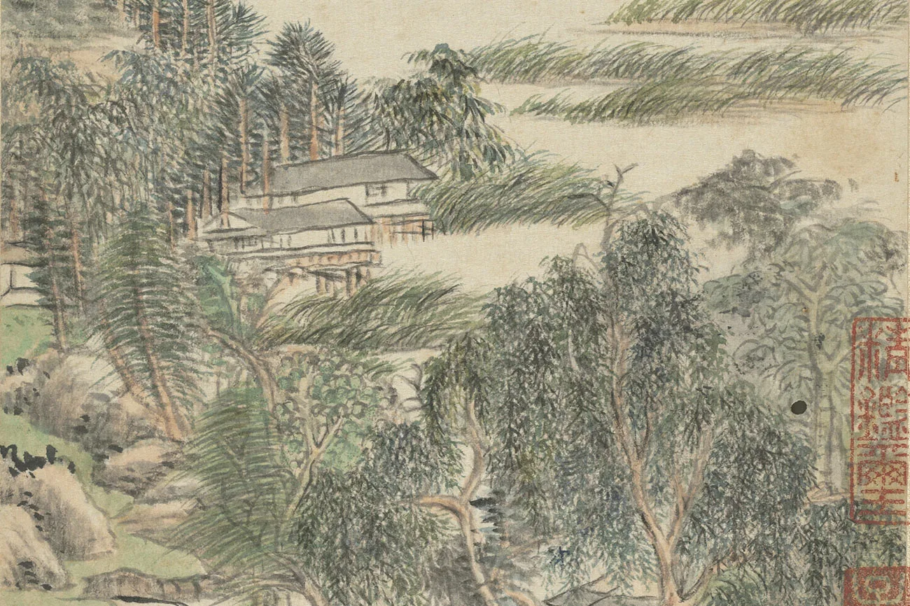 清王原祁画山水册局部 (1)