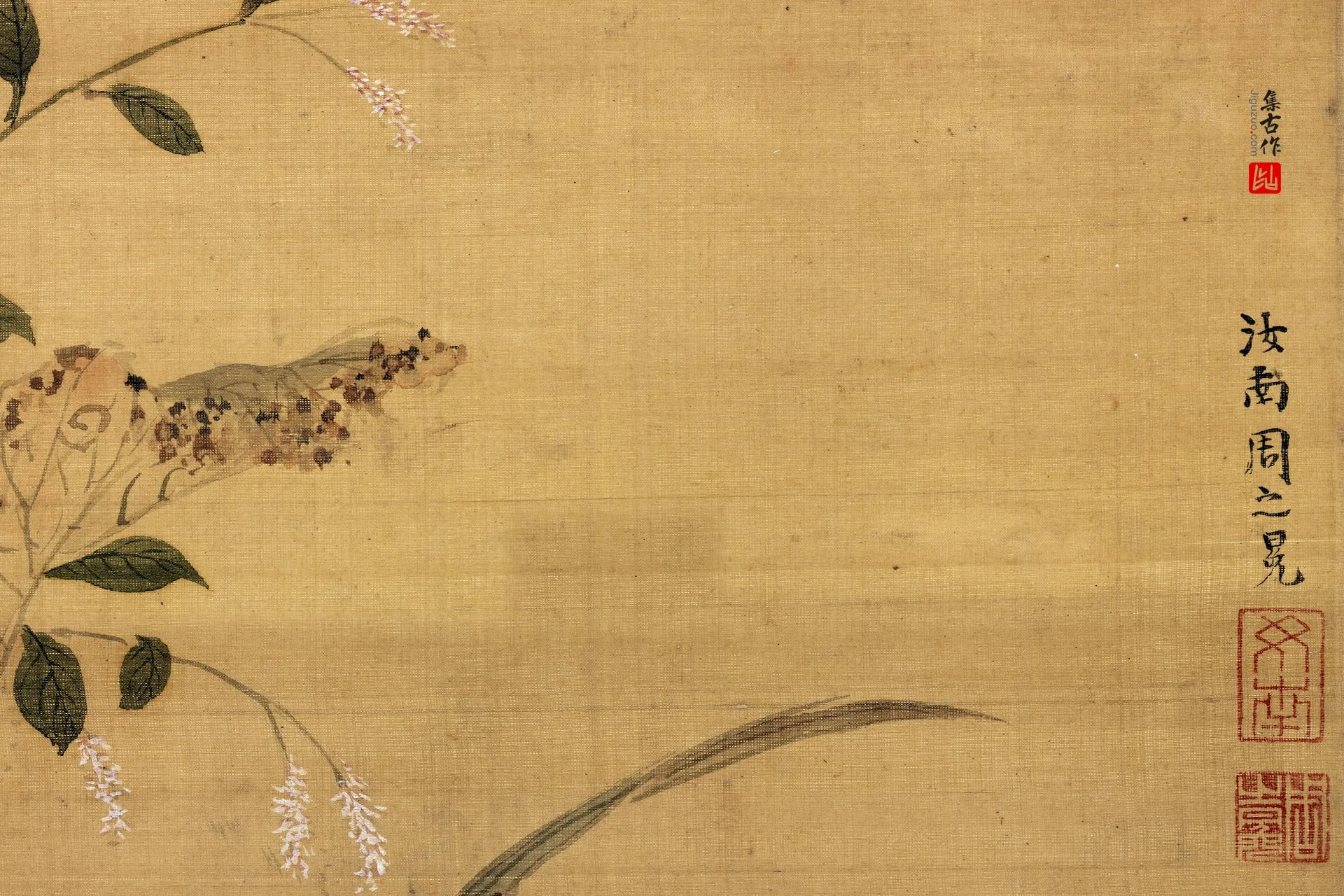 周之冕《画葡萄松鼠图》局部 (4)