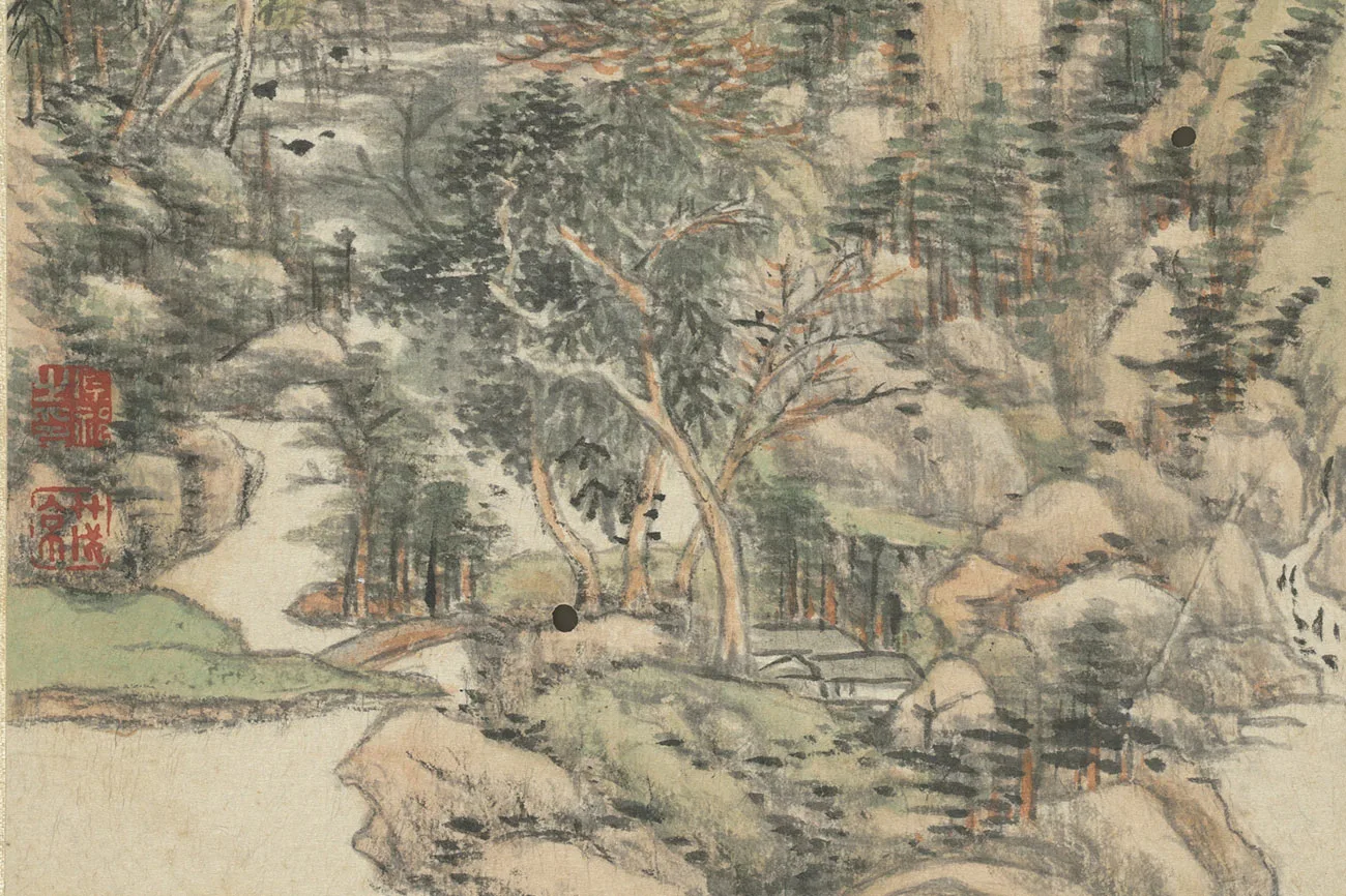 清王原祁画山水册局部 (5)