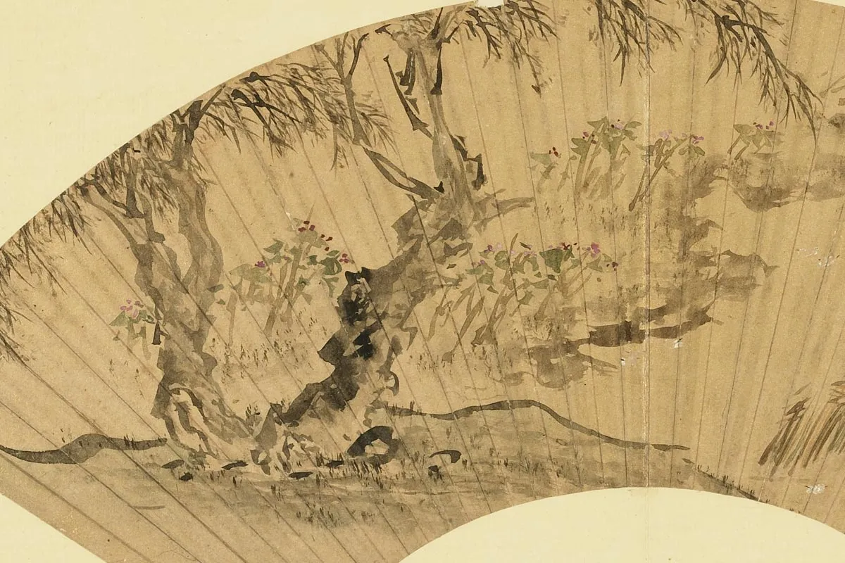 明周之冕画花鸟扇面集局部 (9)