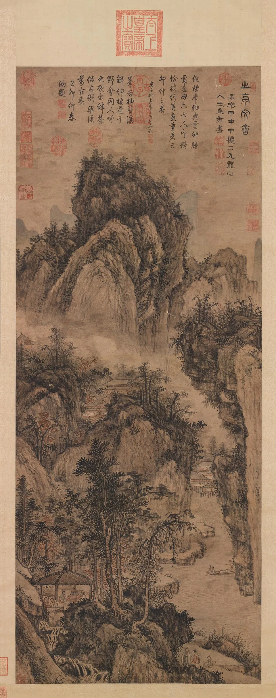王绂山水《画山亭文会图》