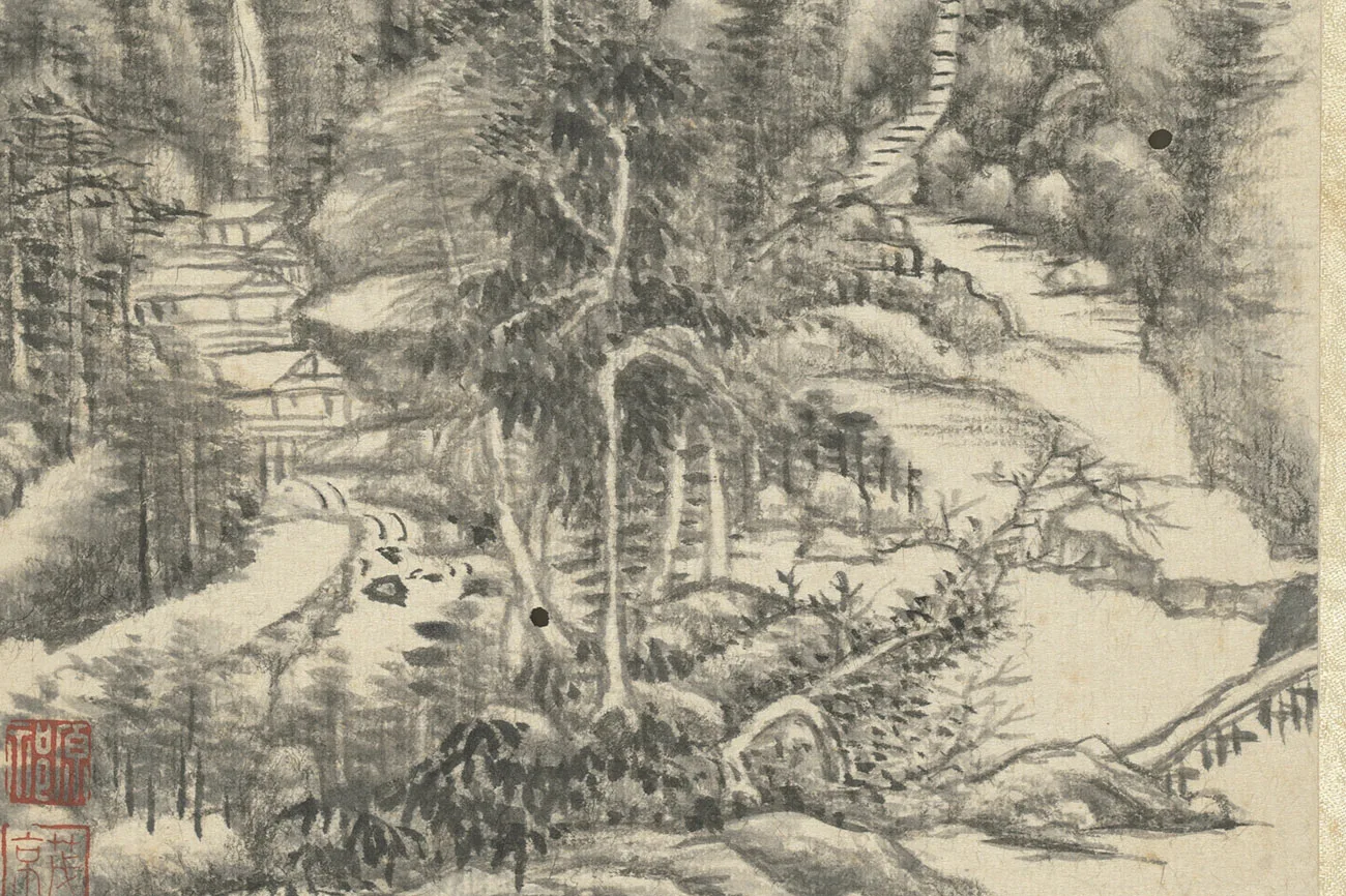 清王原祁画山水册局部 (8)