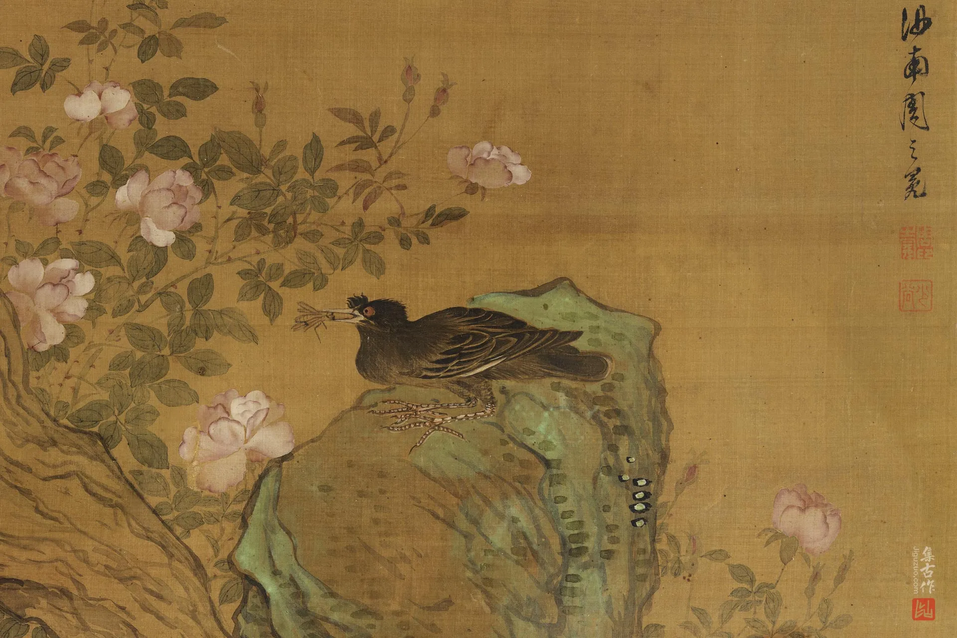 周之冕《画衢歌介寿图》局部 (3)