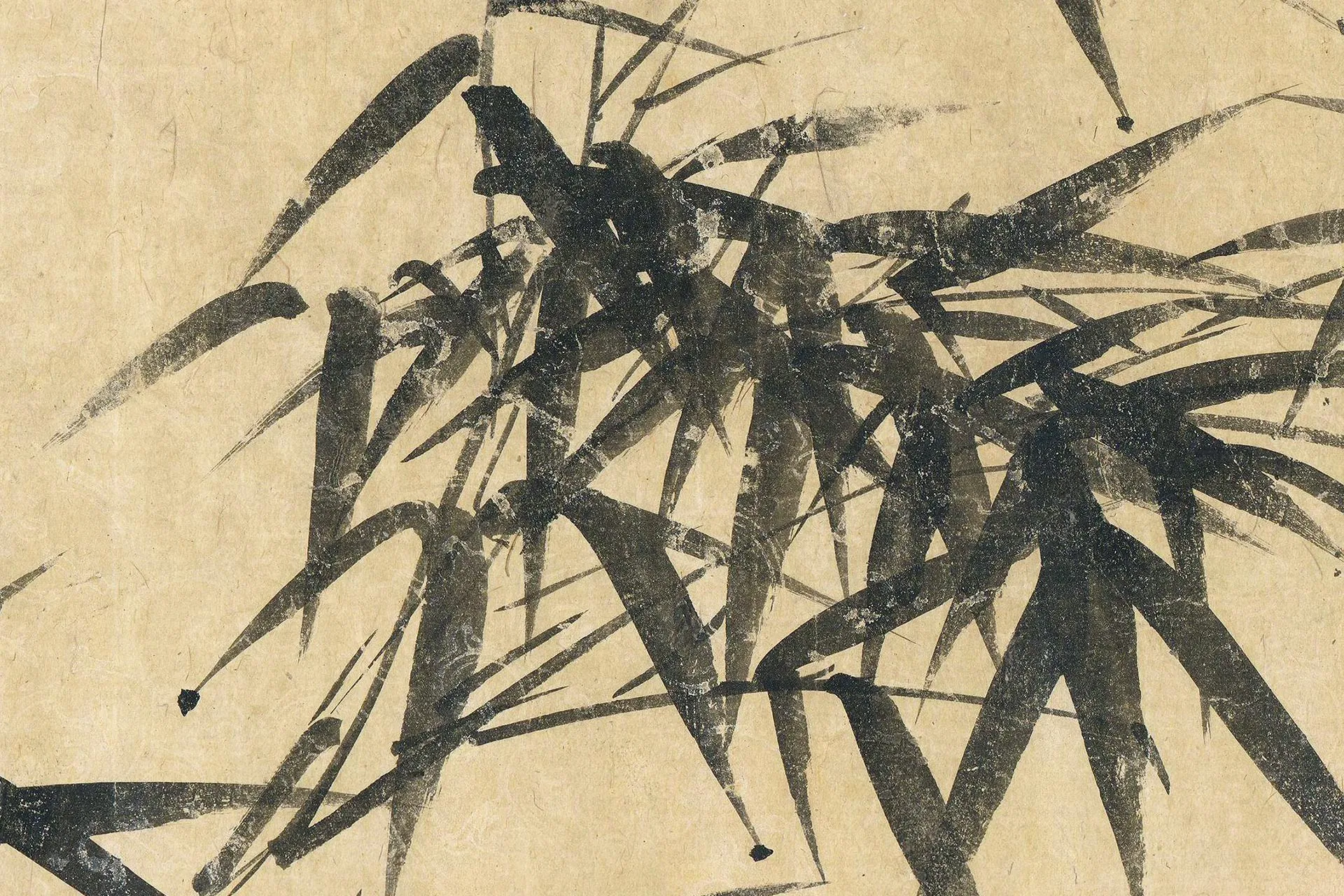 王绂水墨画竹卷局部 (2)