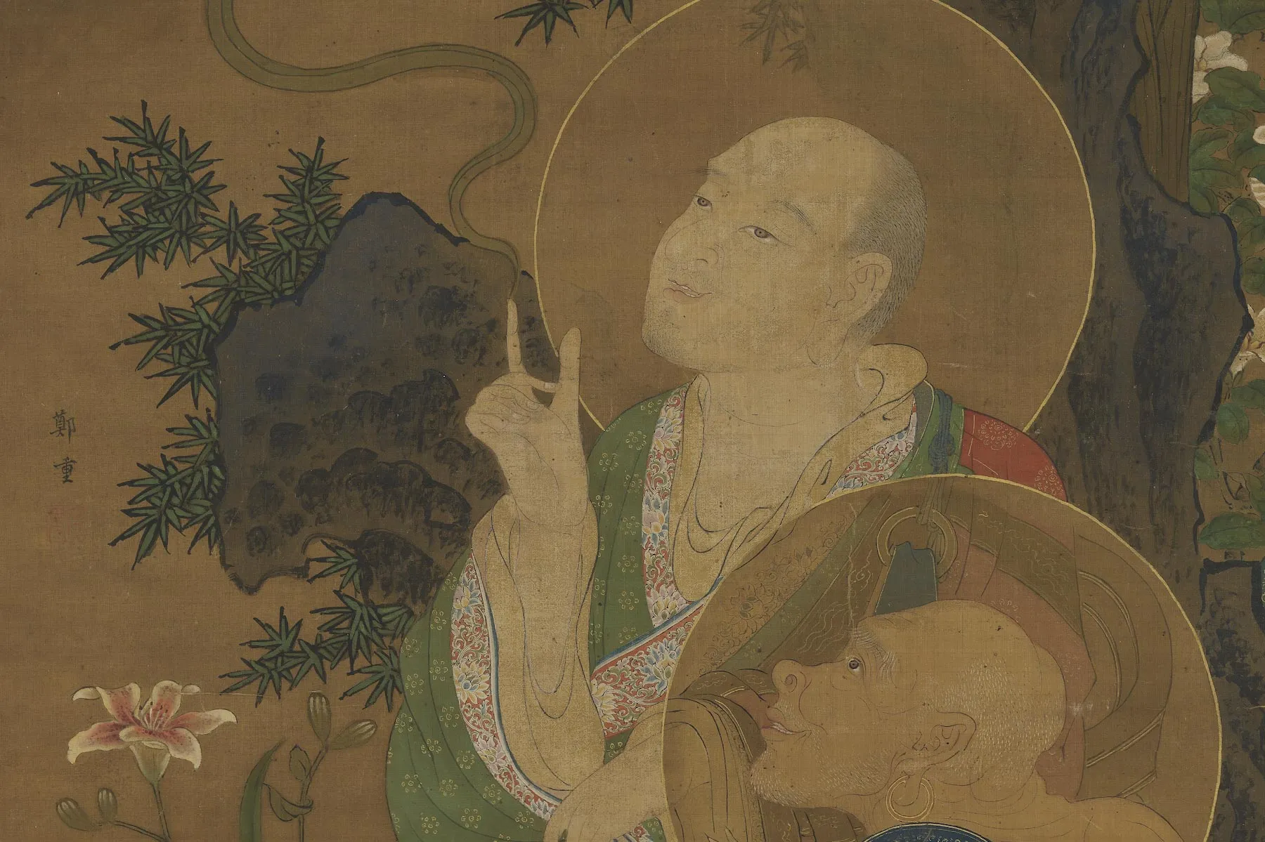 郑重佛道人物画《一指华严图》局部 (1)