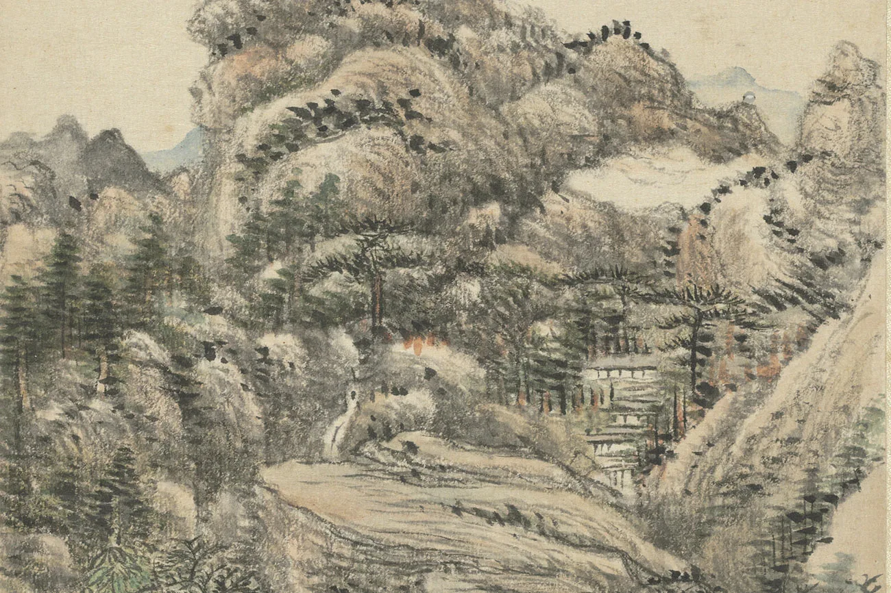 清王原祁画山水册局部 (7)