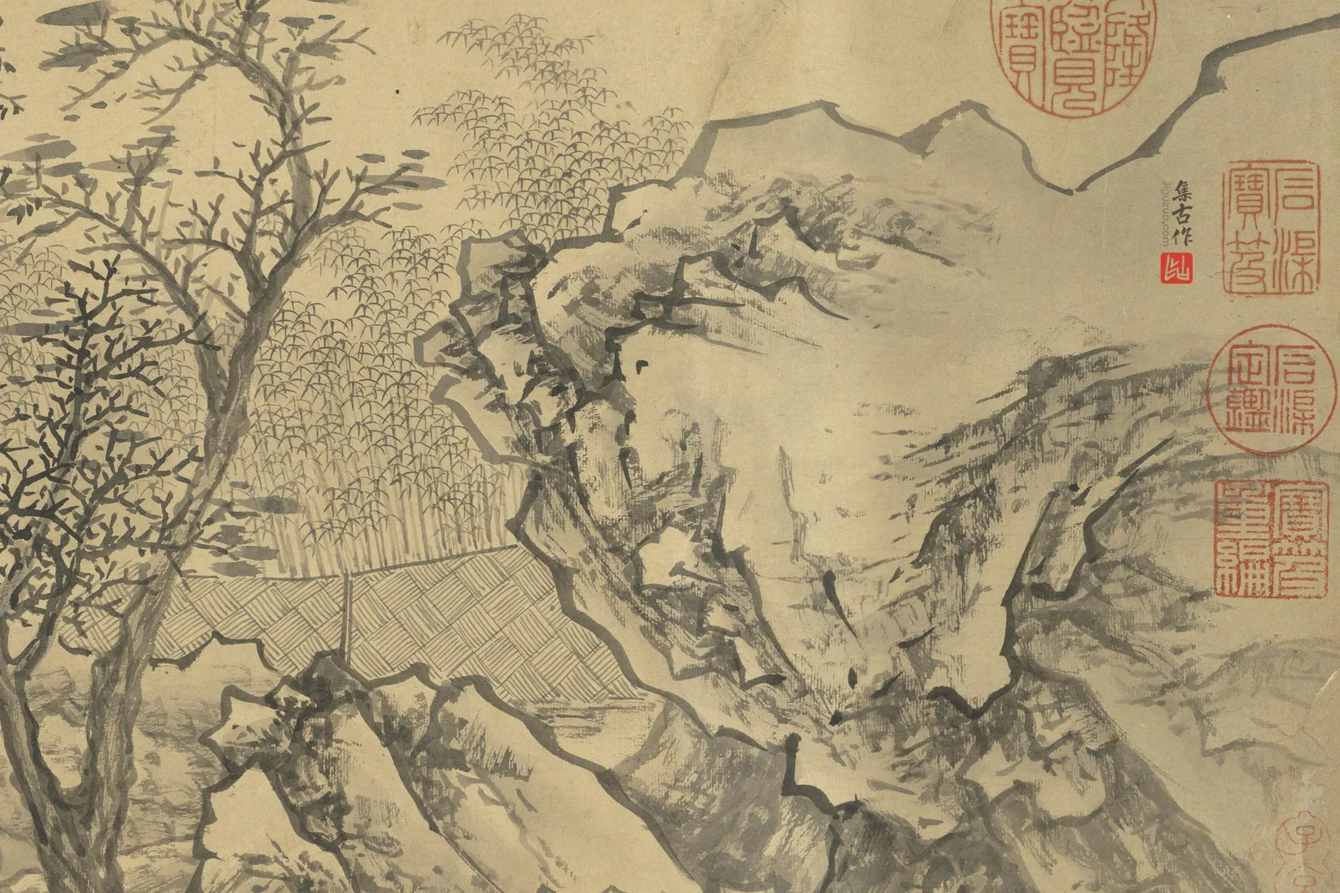 王绂《林泉道古图》局部 (1)