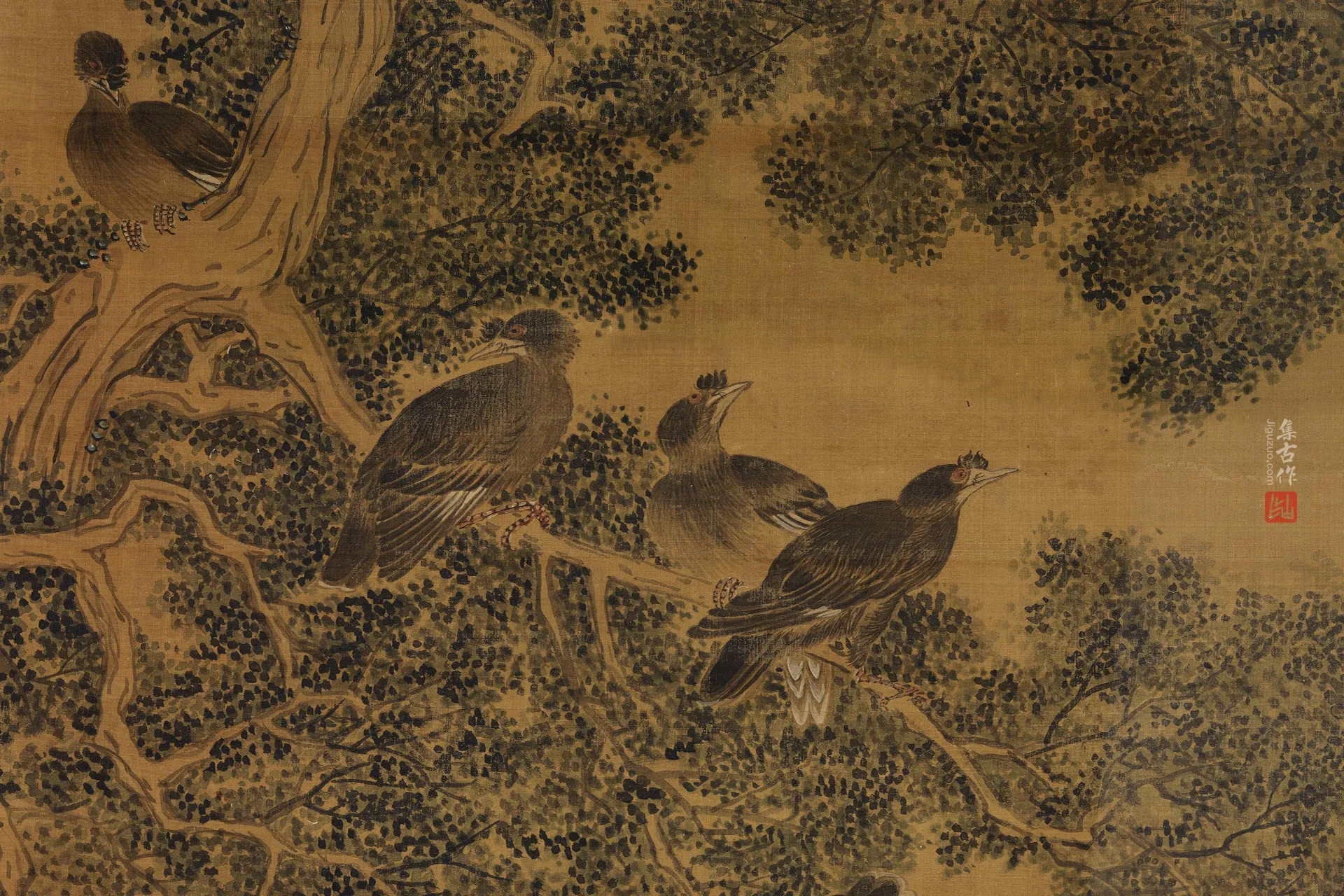 周之冕《画衢歌介寿图》局部 (1)