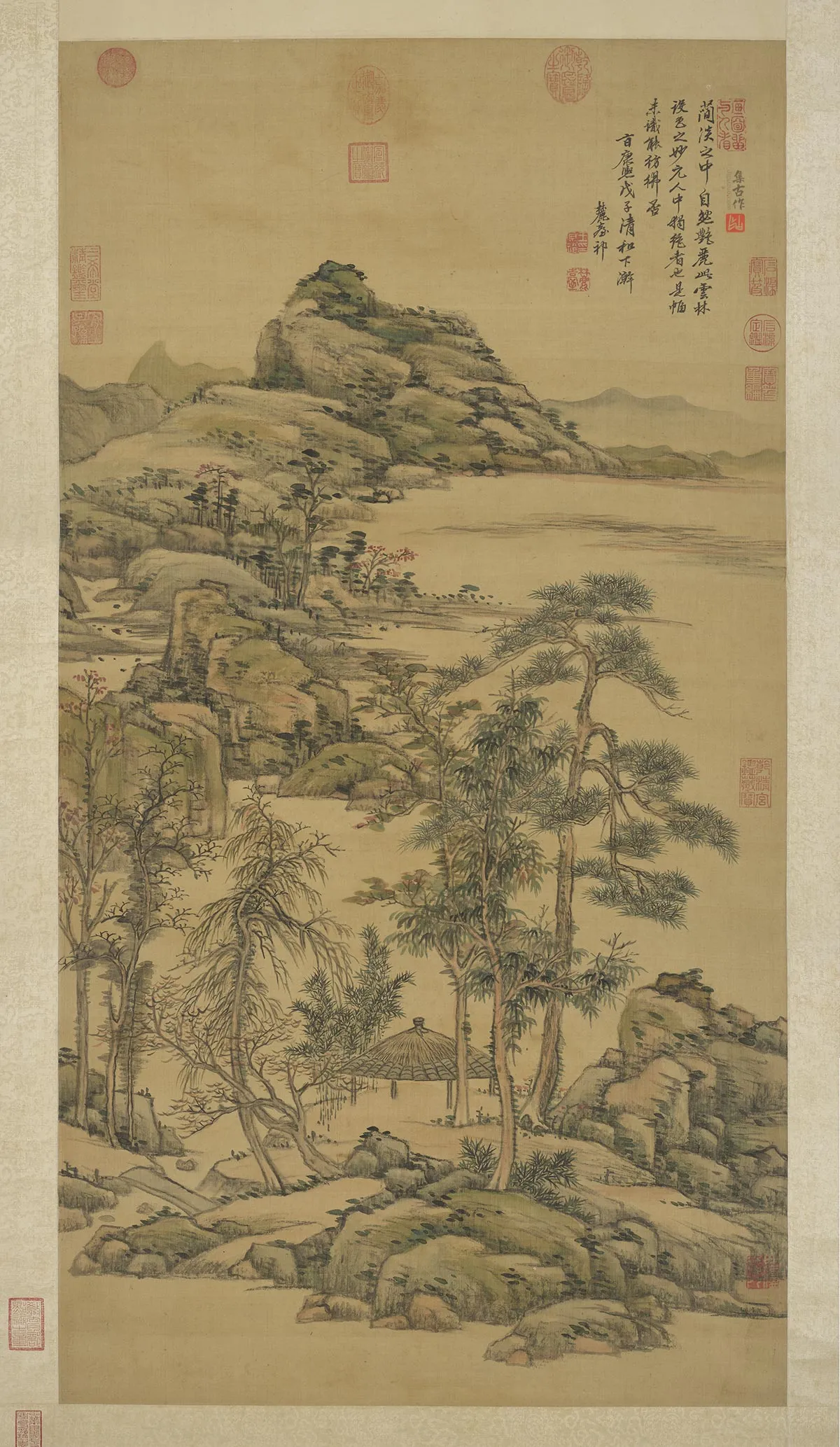 清王原祁画小青绿山水轴