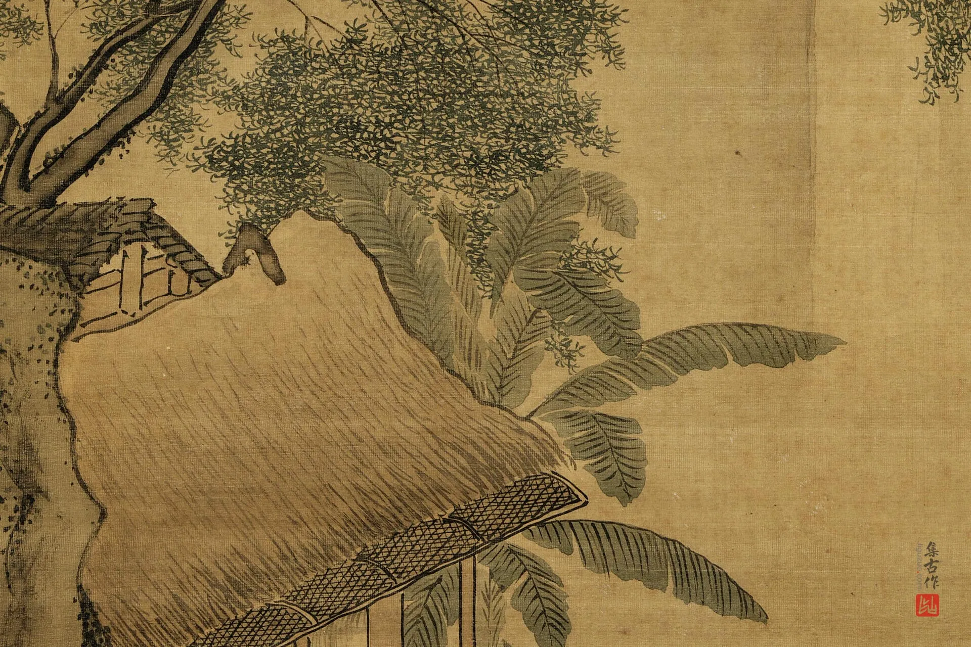 周臣《画闲看儿童捉柳花句意图》局部 (2)