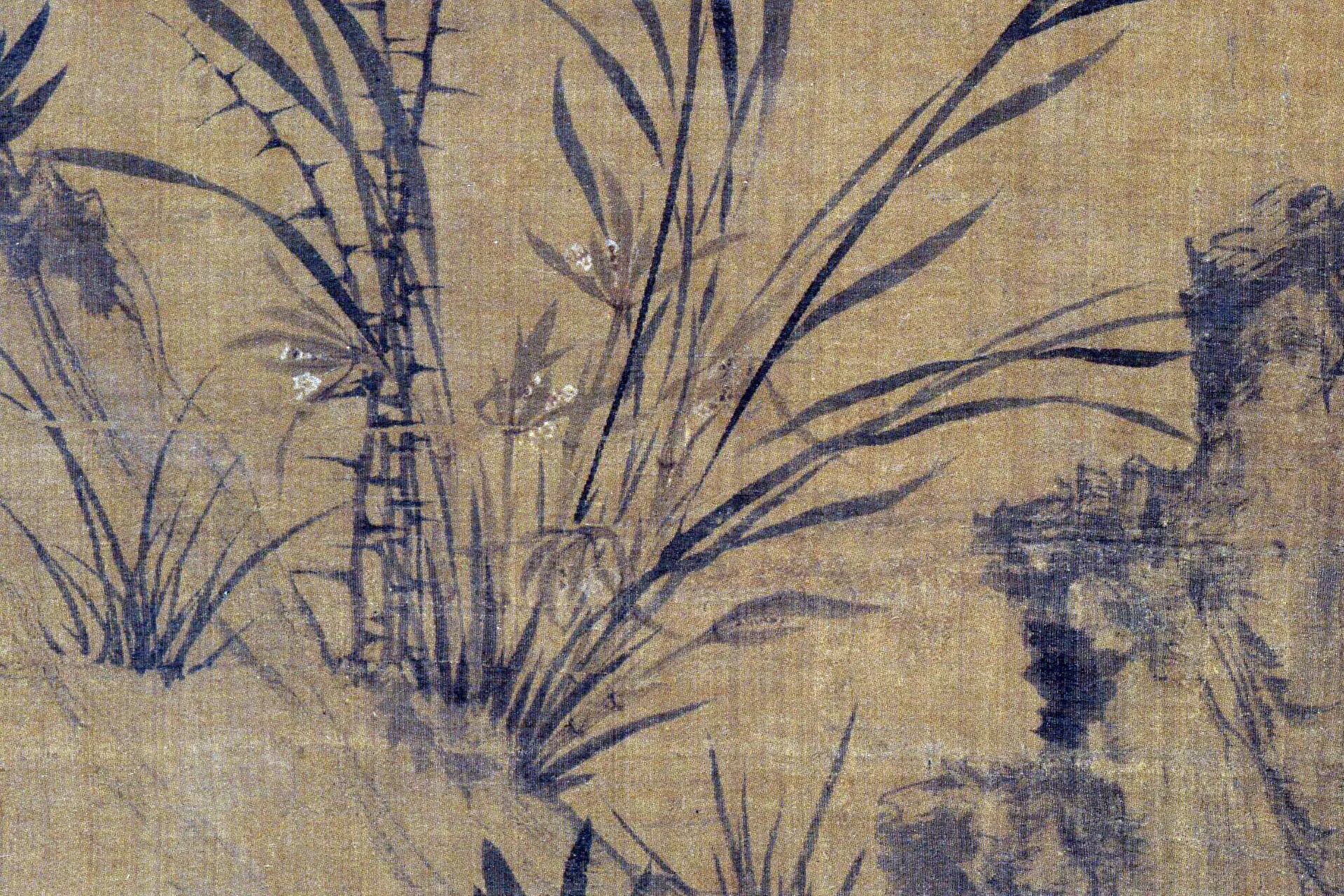 释明雪窗(释普明)《兰竹图四联屏》局部 (3)
