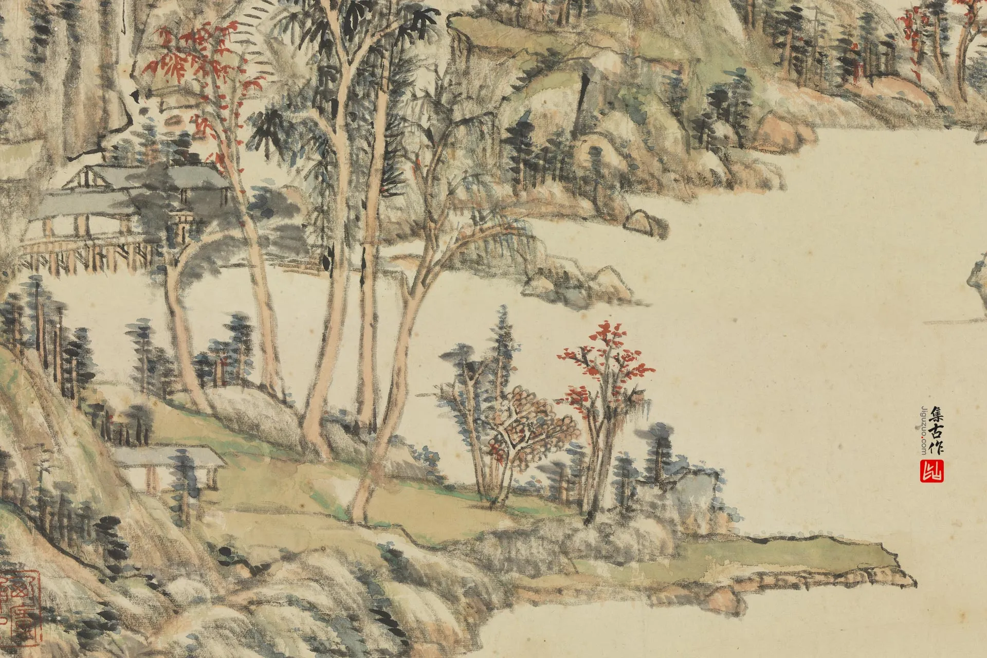 王原祁山水画《仿黄公望秋山图》 (1)