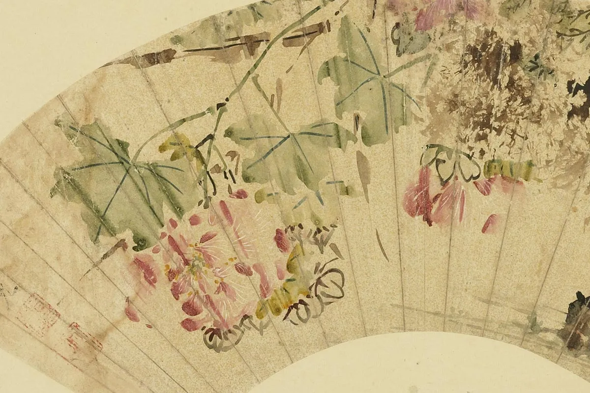 明周之冕画花鸟扇面集局部 (10)