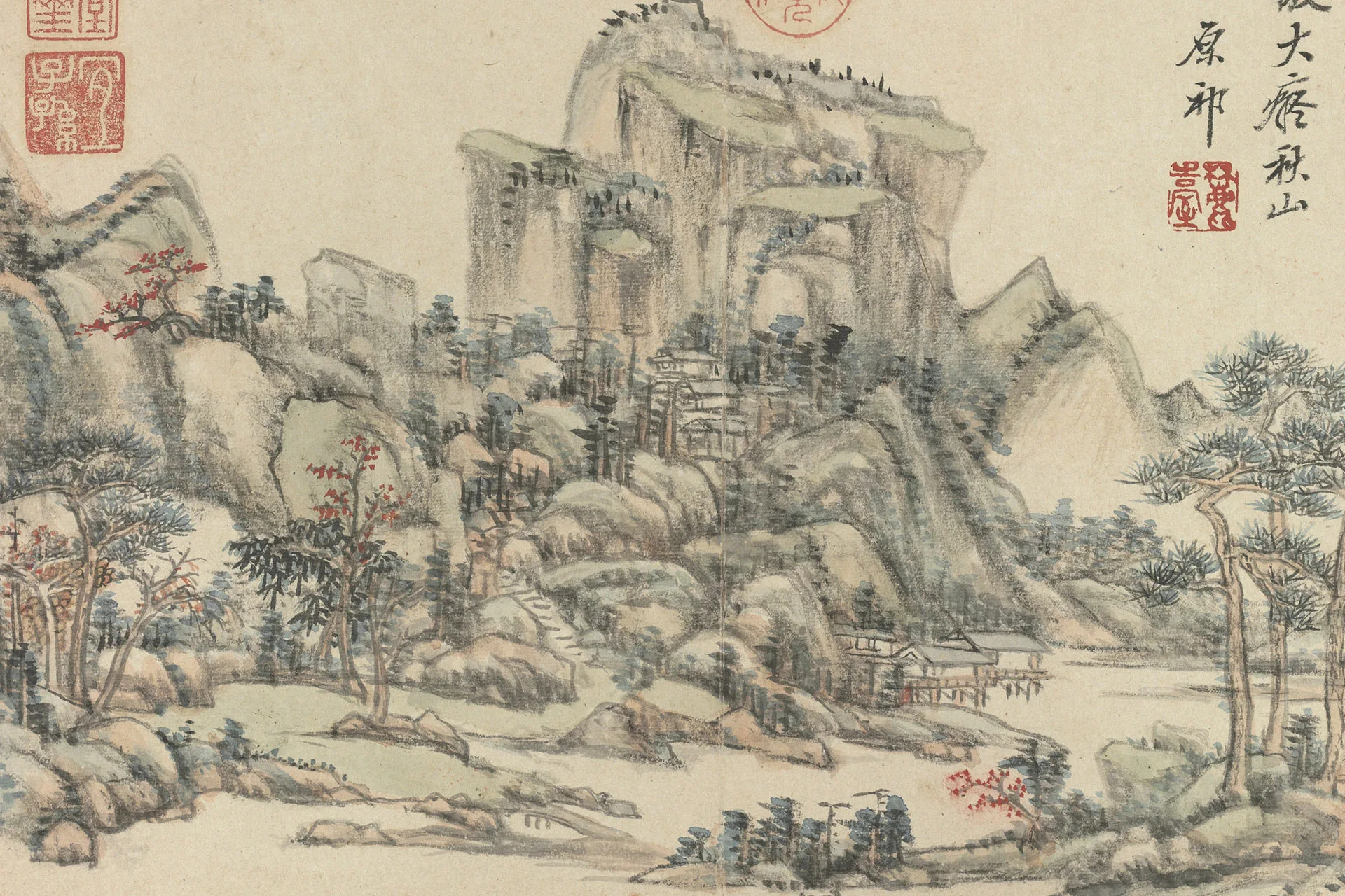 清王原祁画山水局部 (4)