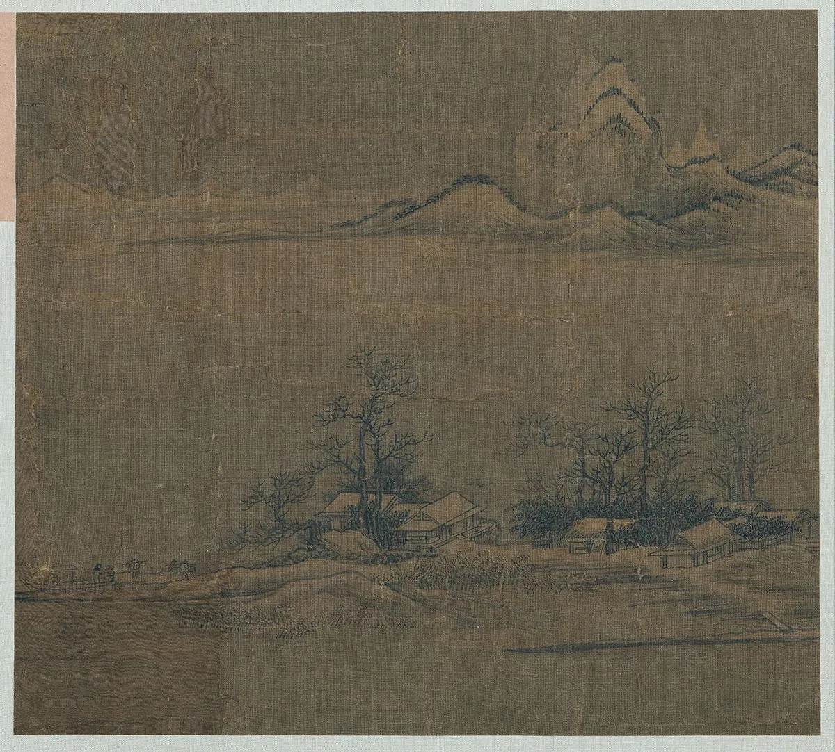 燕文贵冬景山水画《访戴图》页