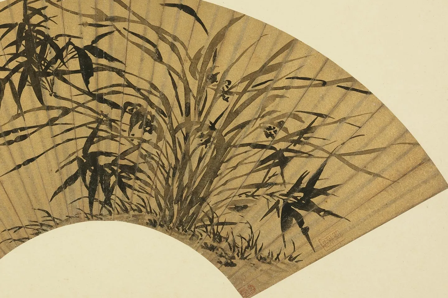王谷祥花卉扇面画局部 (6)