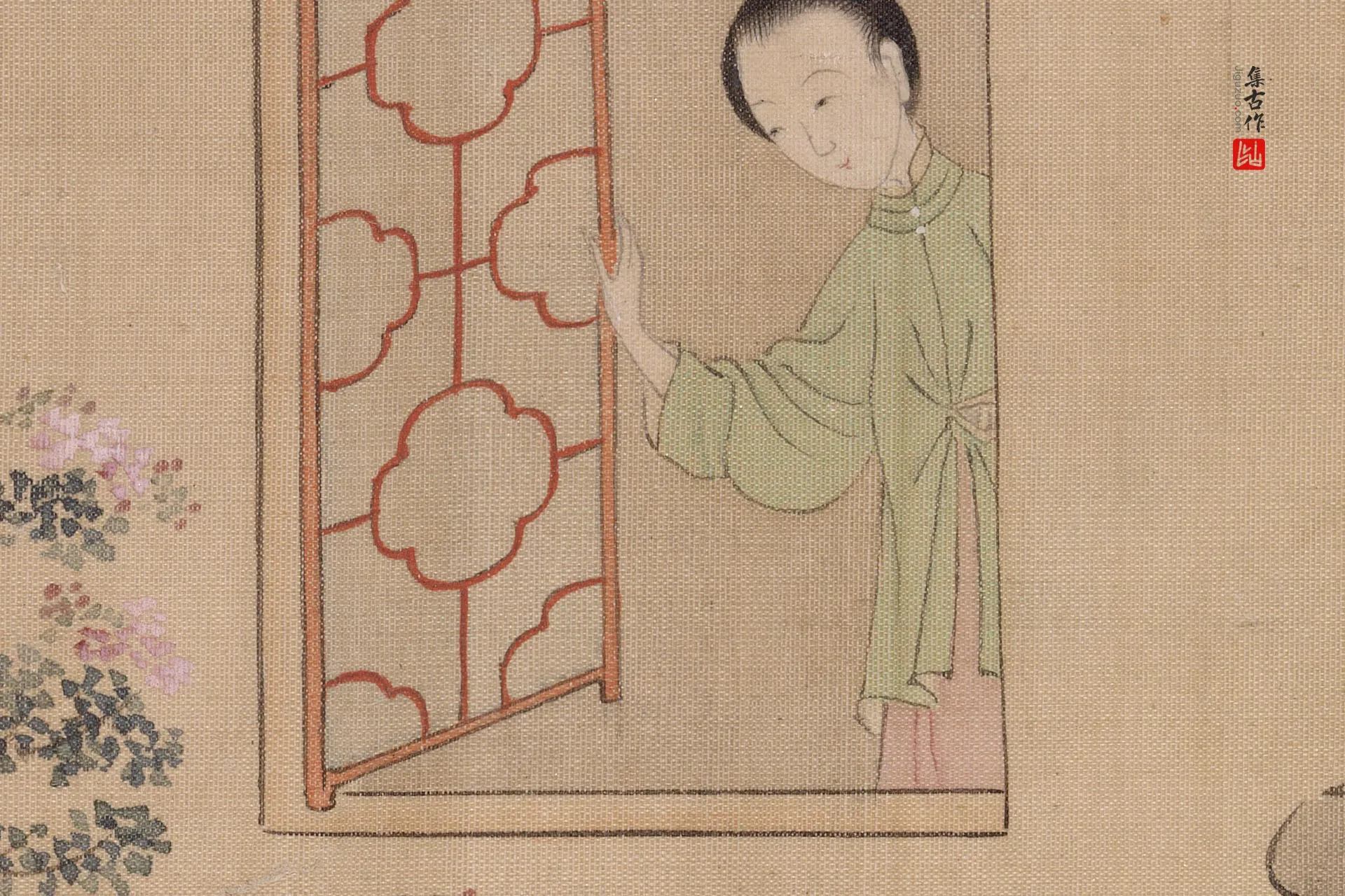 明仇英仕女图高清局部 (1)