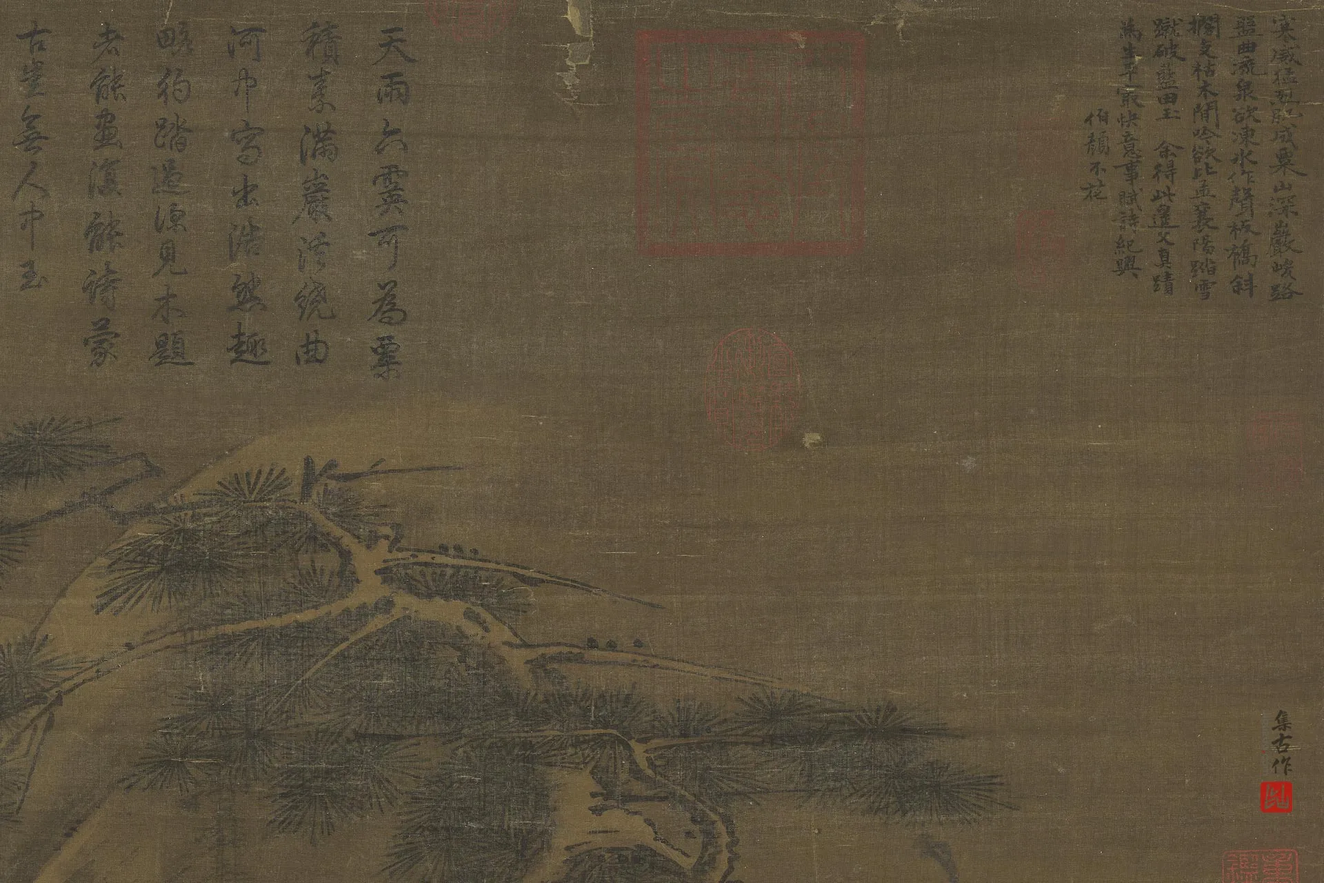 马远山水画《板桥踏雪图》局部 (3)
