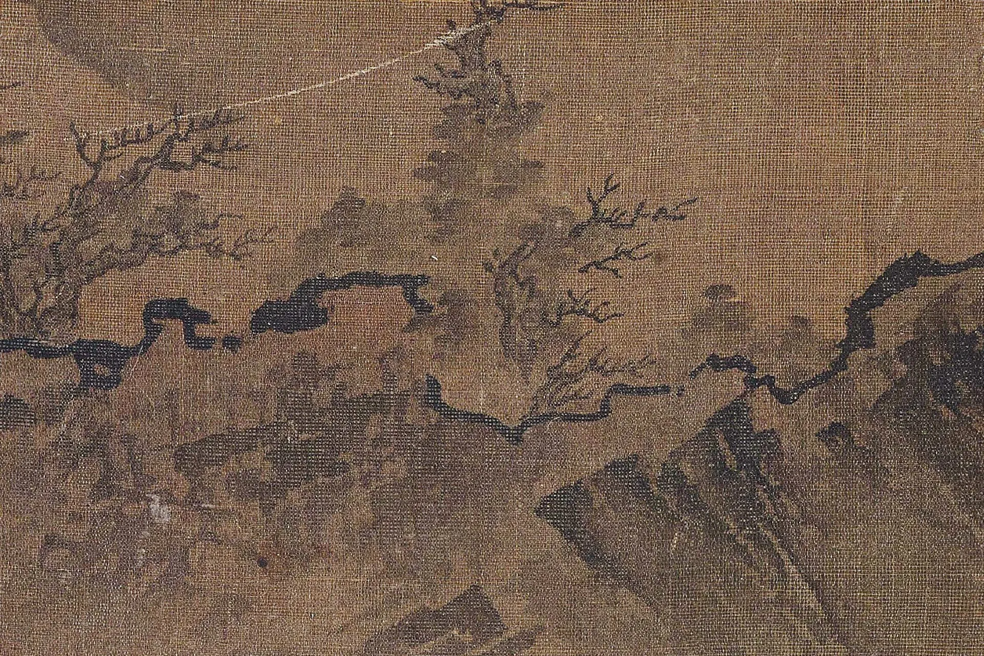 传马远秋景山水人物画《烟霭秋涉图》高清局部 (6)