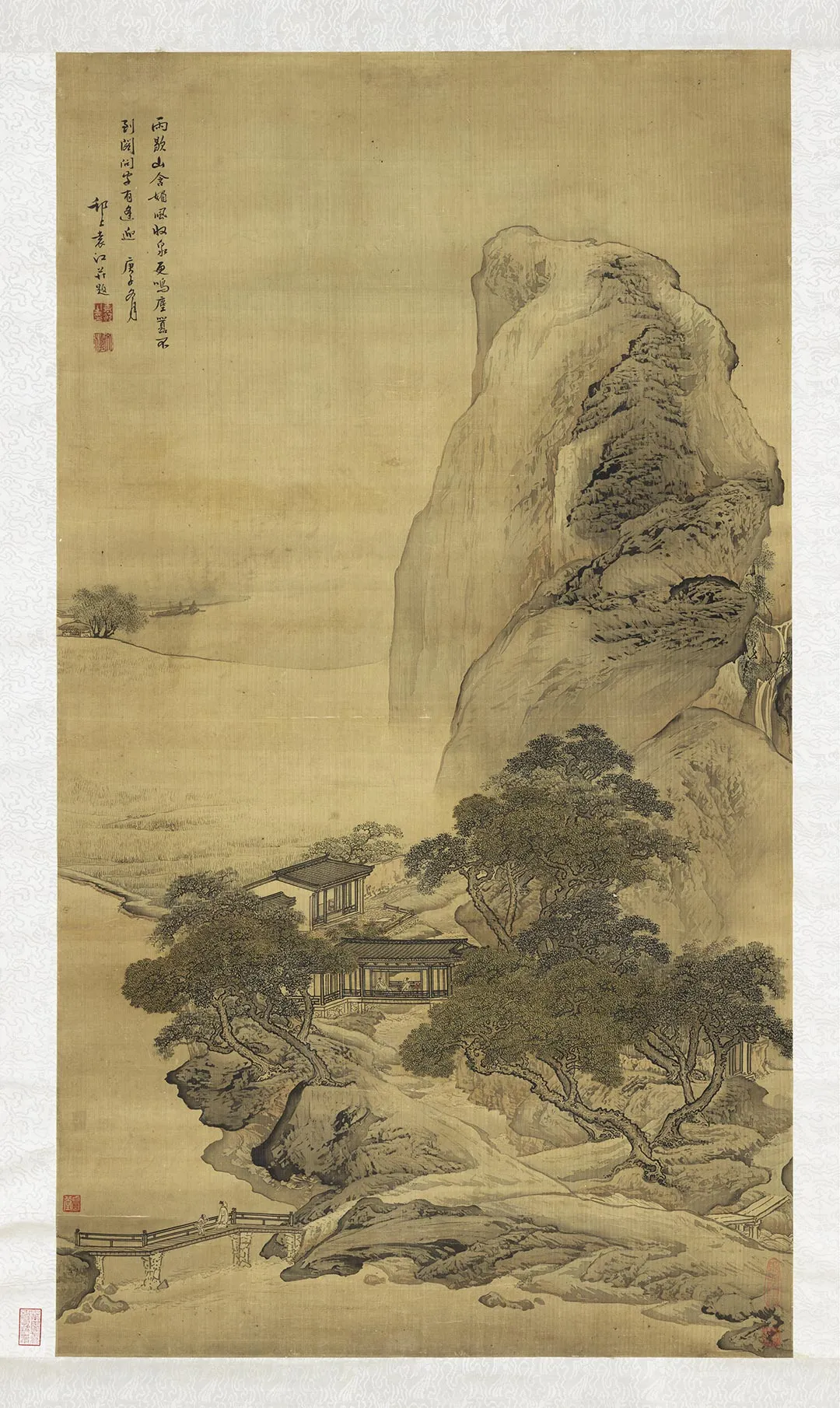 袁江山水画《雨歇山含媚图》轴