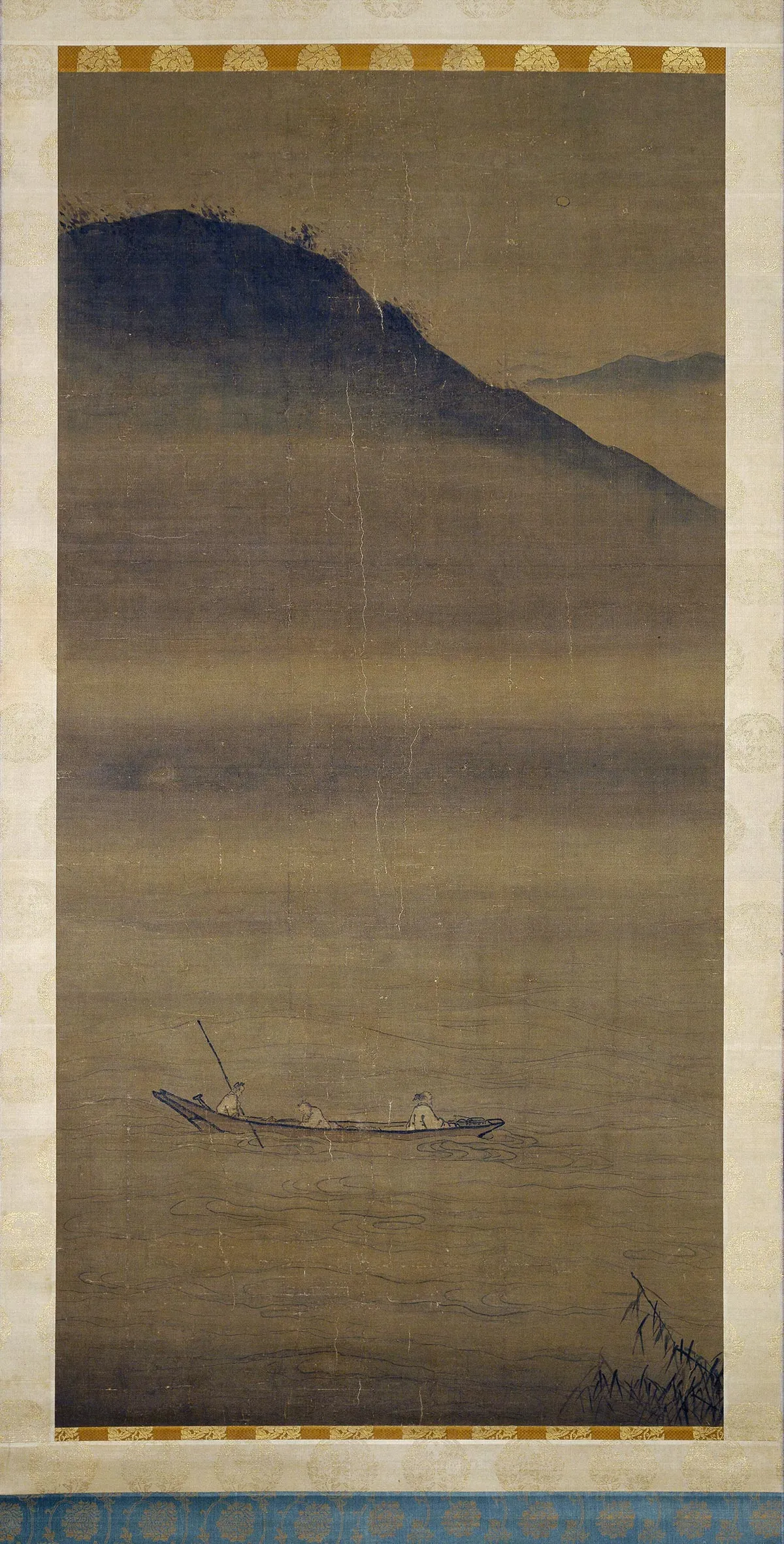 传马远月景山水画《山水舟游图》轴