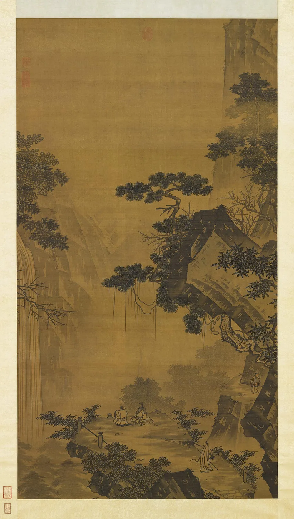 传马远山水《仙侣观瀑图》轴