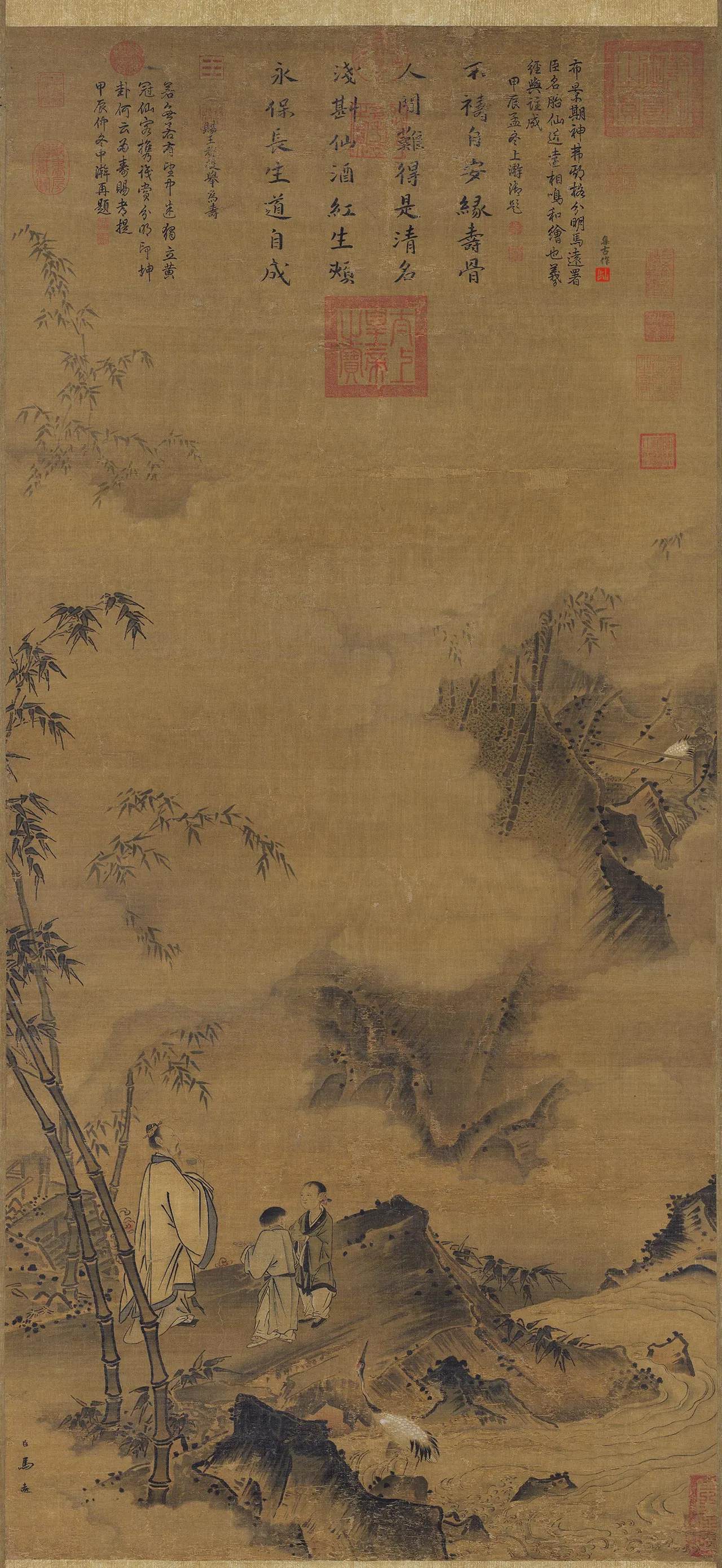 传马远《竹鹤图》轴