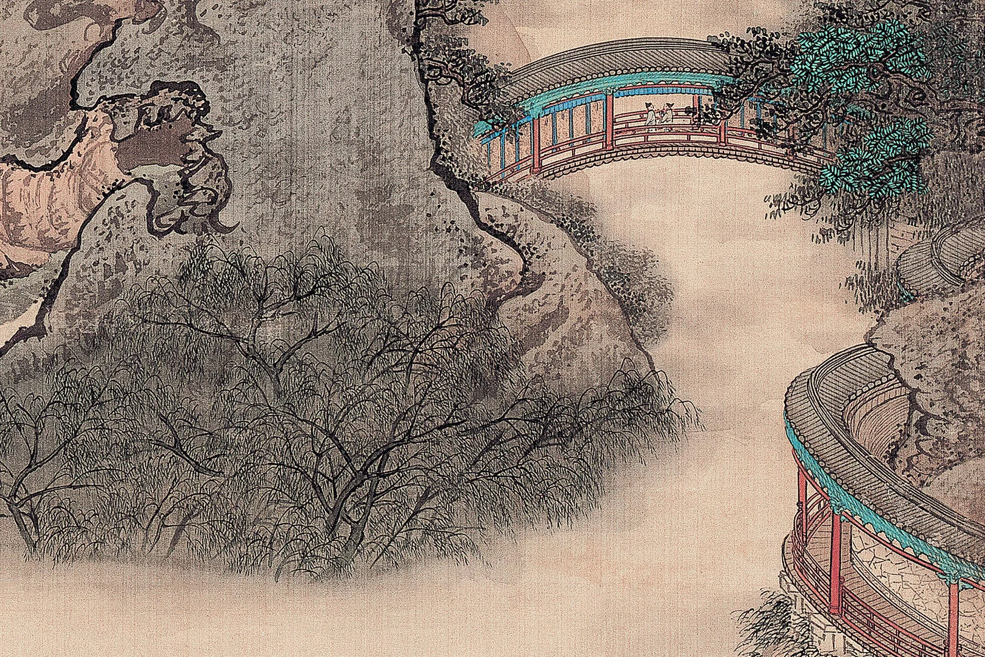 袁江《阿房宫图》通景屏局部图 (15)
