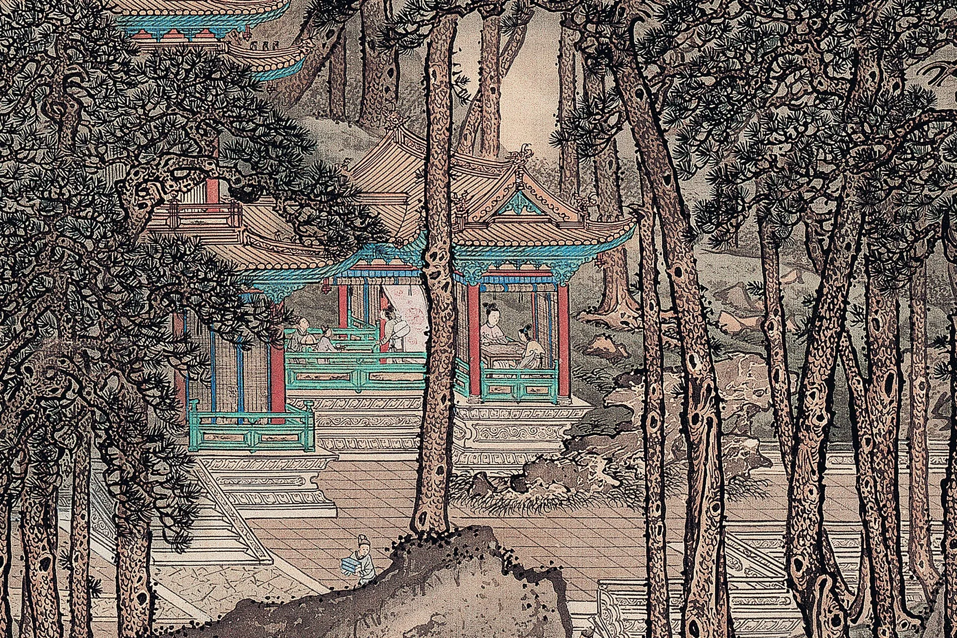 袁江《阿房宫图》通景屏局部图 (16)