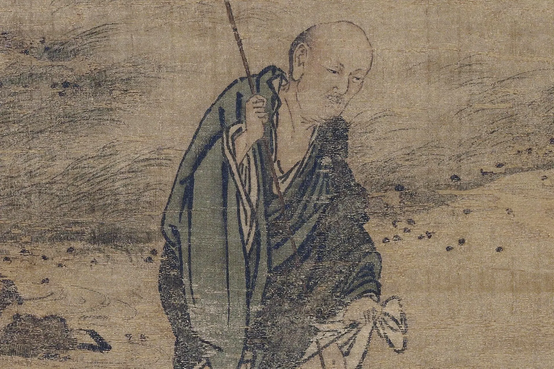 马远《洞山渡水图》局部 (1)