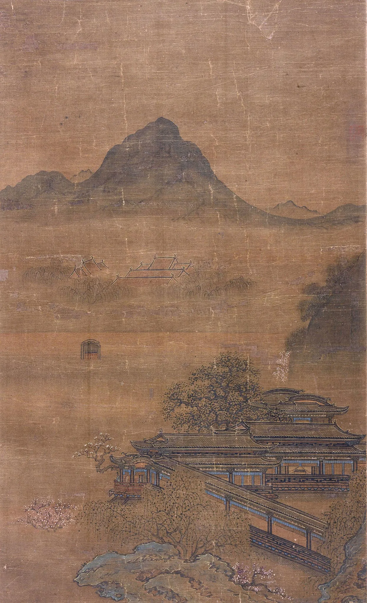 传袁江《楼台春雾图》轴