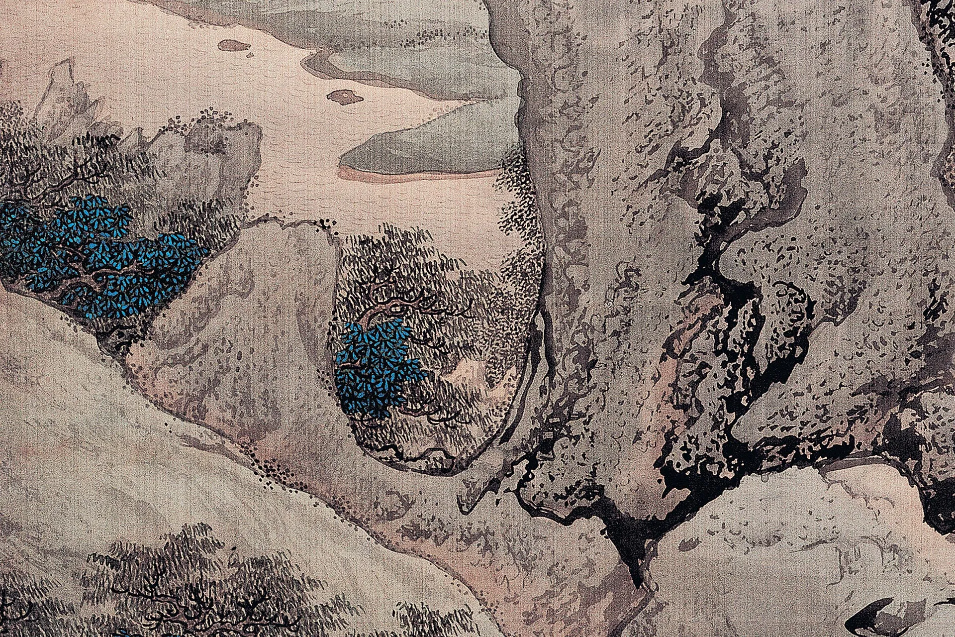 袁江《阿房宫图》通景屏局部图 (3)