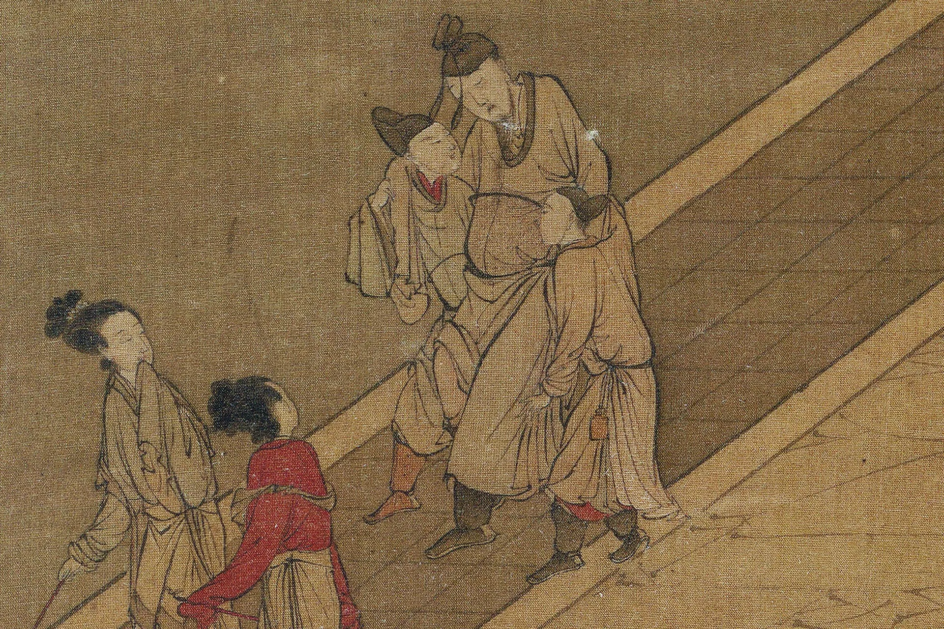 袁江《醉归图》高清大图局部 (1)