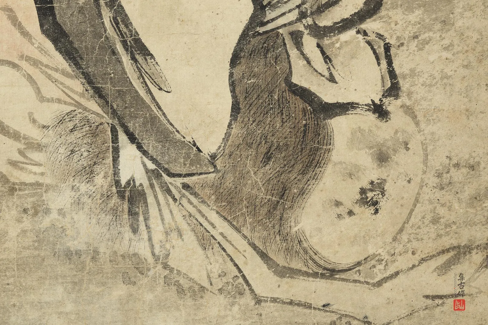 马远《仙岩坐月图》局部 (3)