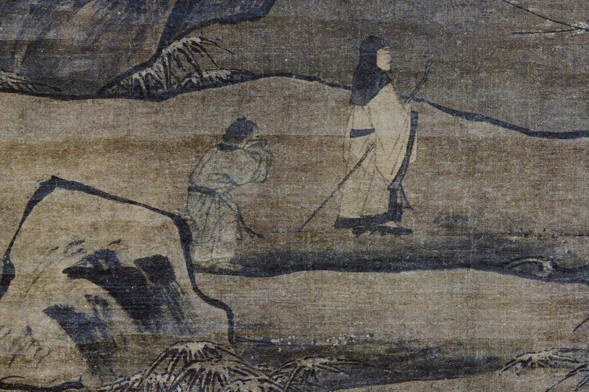 马远《雪履观梅图》局部 (1)