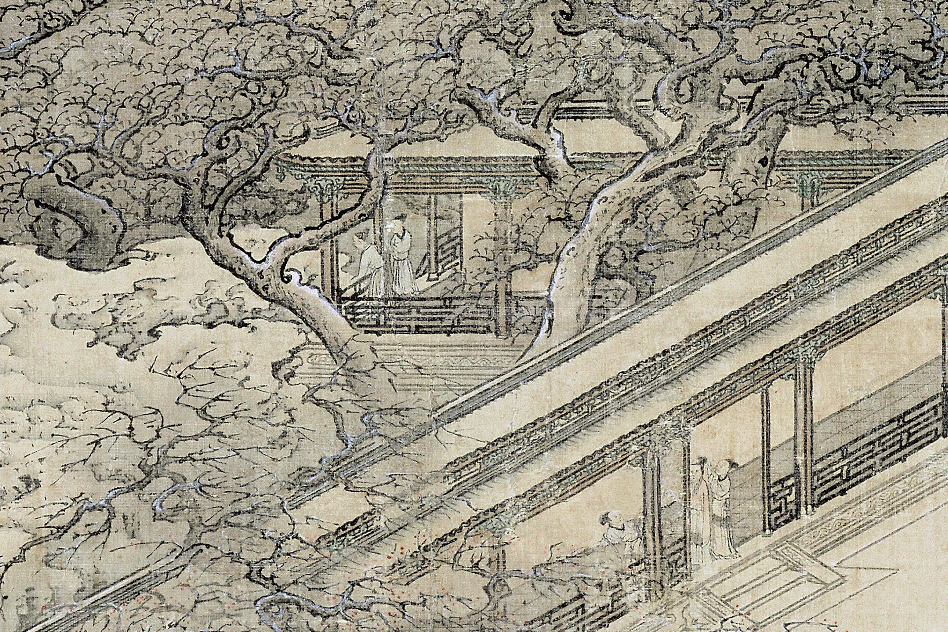 袁江《梁园飞雪图》局部 (2)