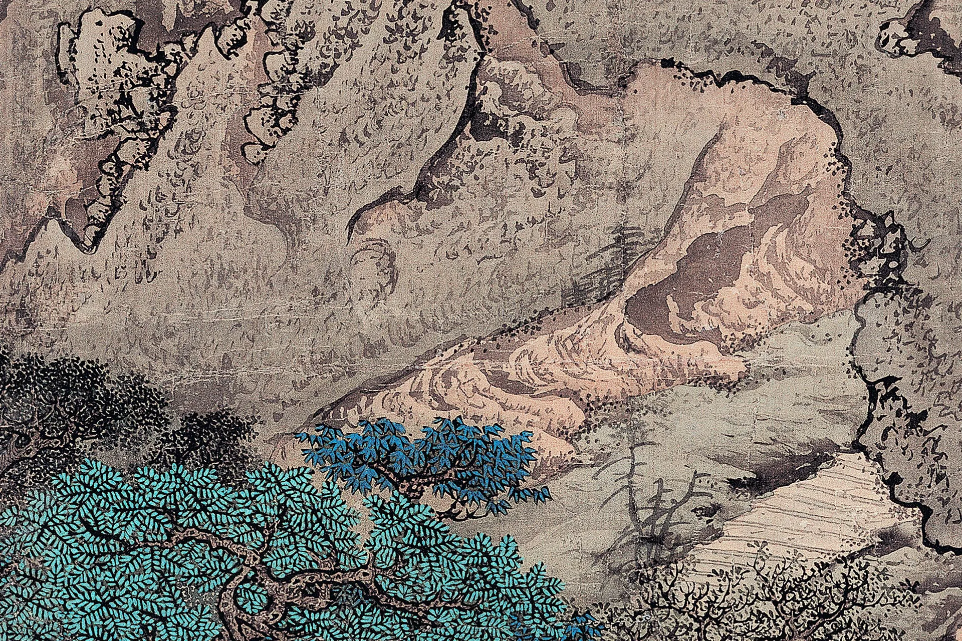 袁江《阿房宫图》通景屏局部图 (6)