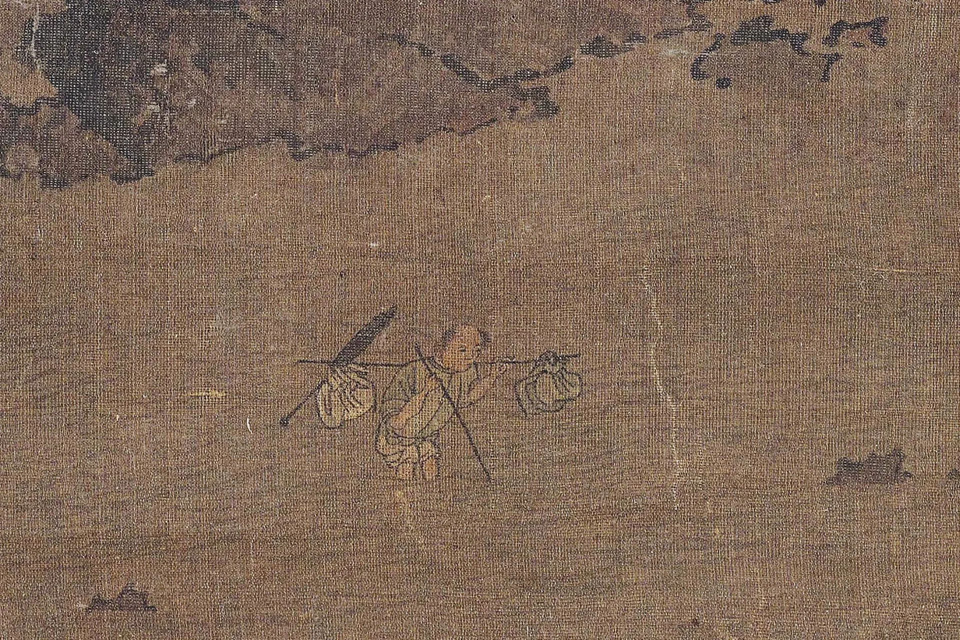 传马远秋景山水人物画《烟霭秋涉图》高清局部 (1)