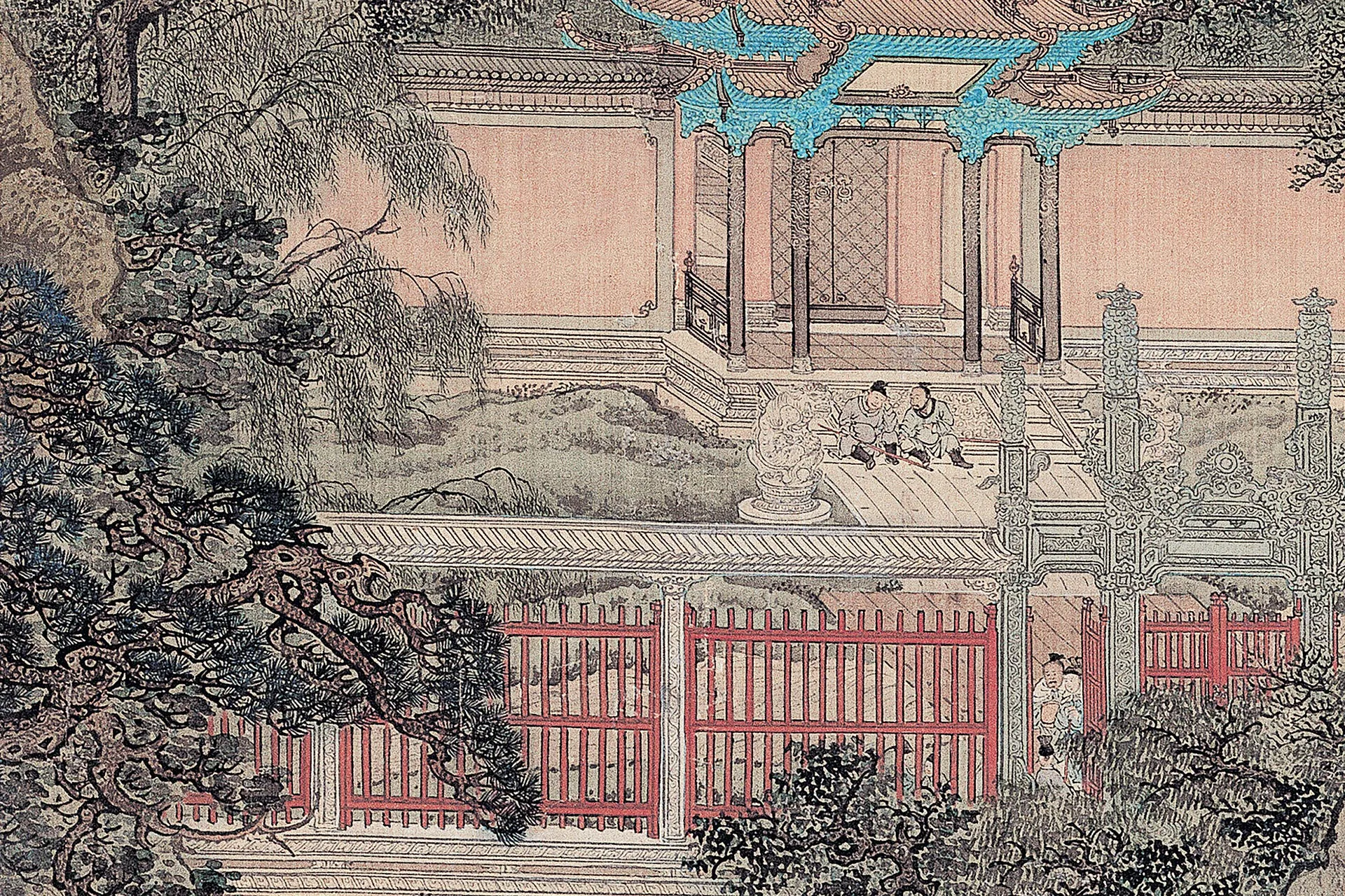 袁江《阿房宫图》通景屏局部图 (8)