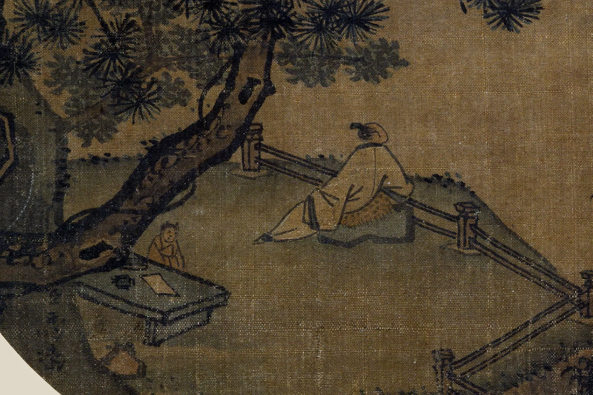 马远《松下闲吟图》局部 (1)