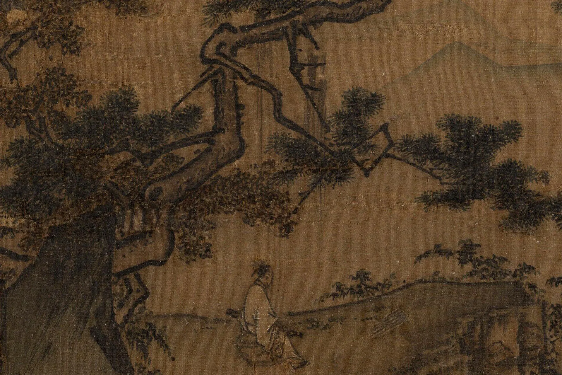 传马远《松阴玩月图》局部 (2)