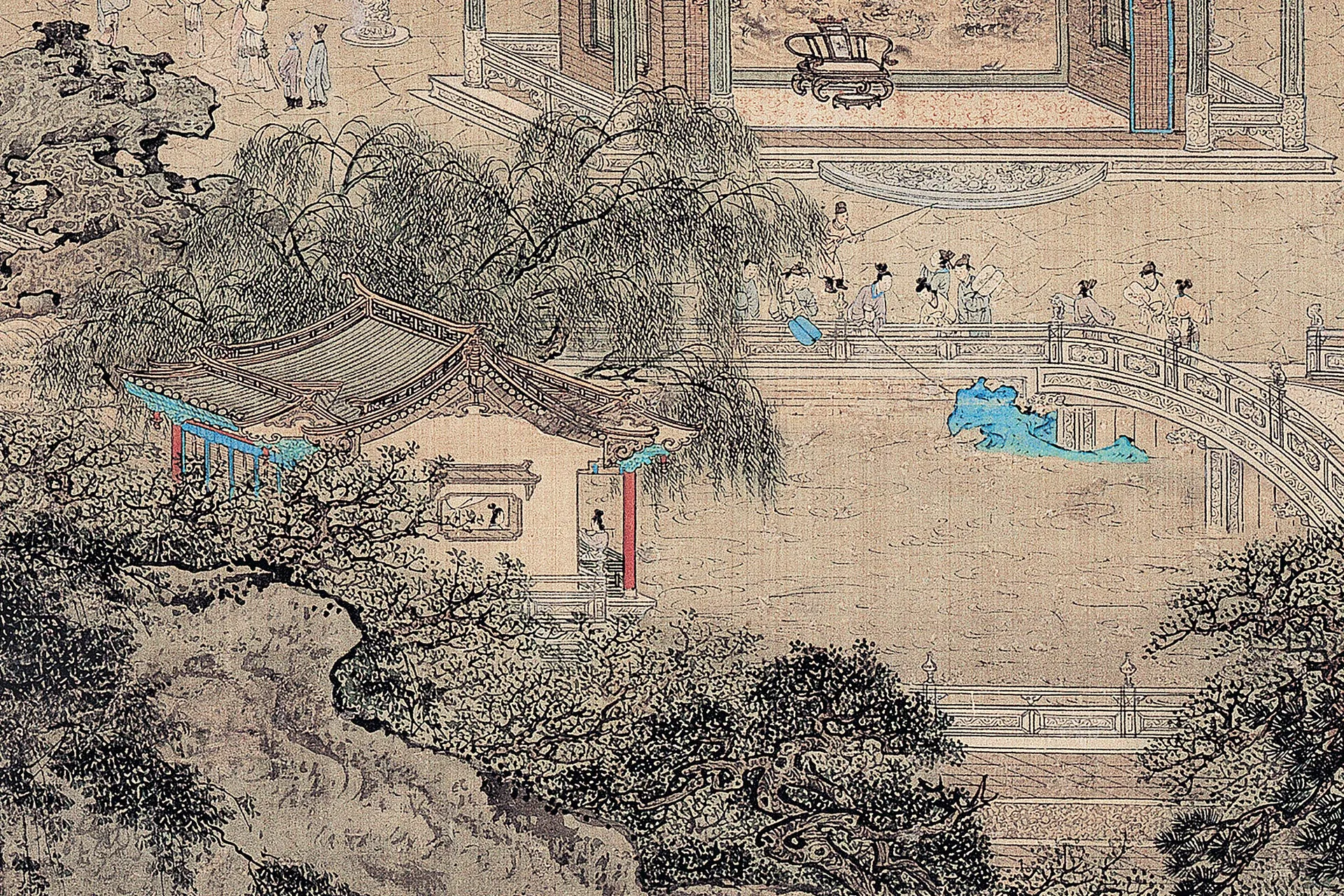 袁江《阿房宫图》通景屏局部图 (10)